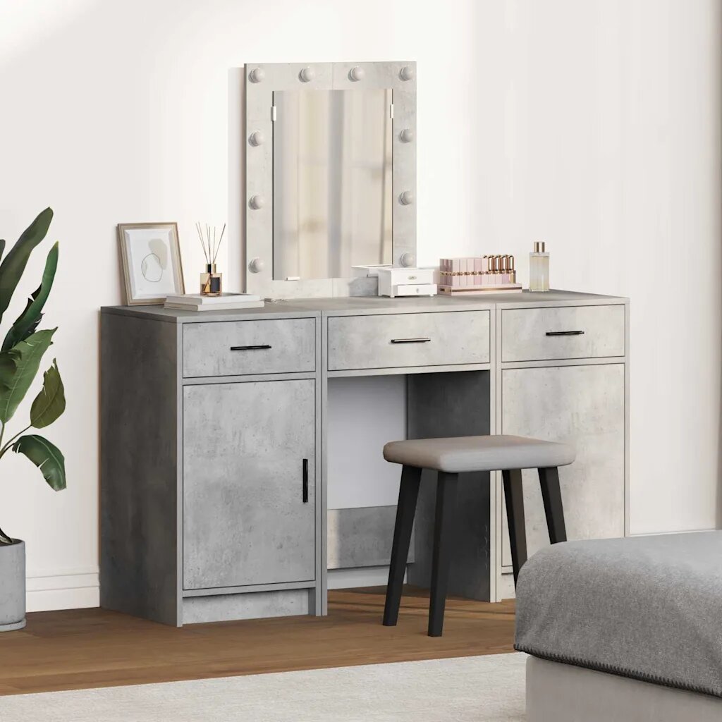 vidaXL Тоалетка Сив 50 x 41 x 135 см Инженерна дървесина