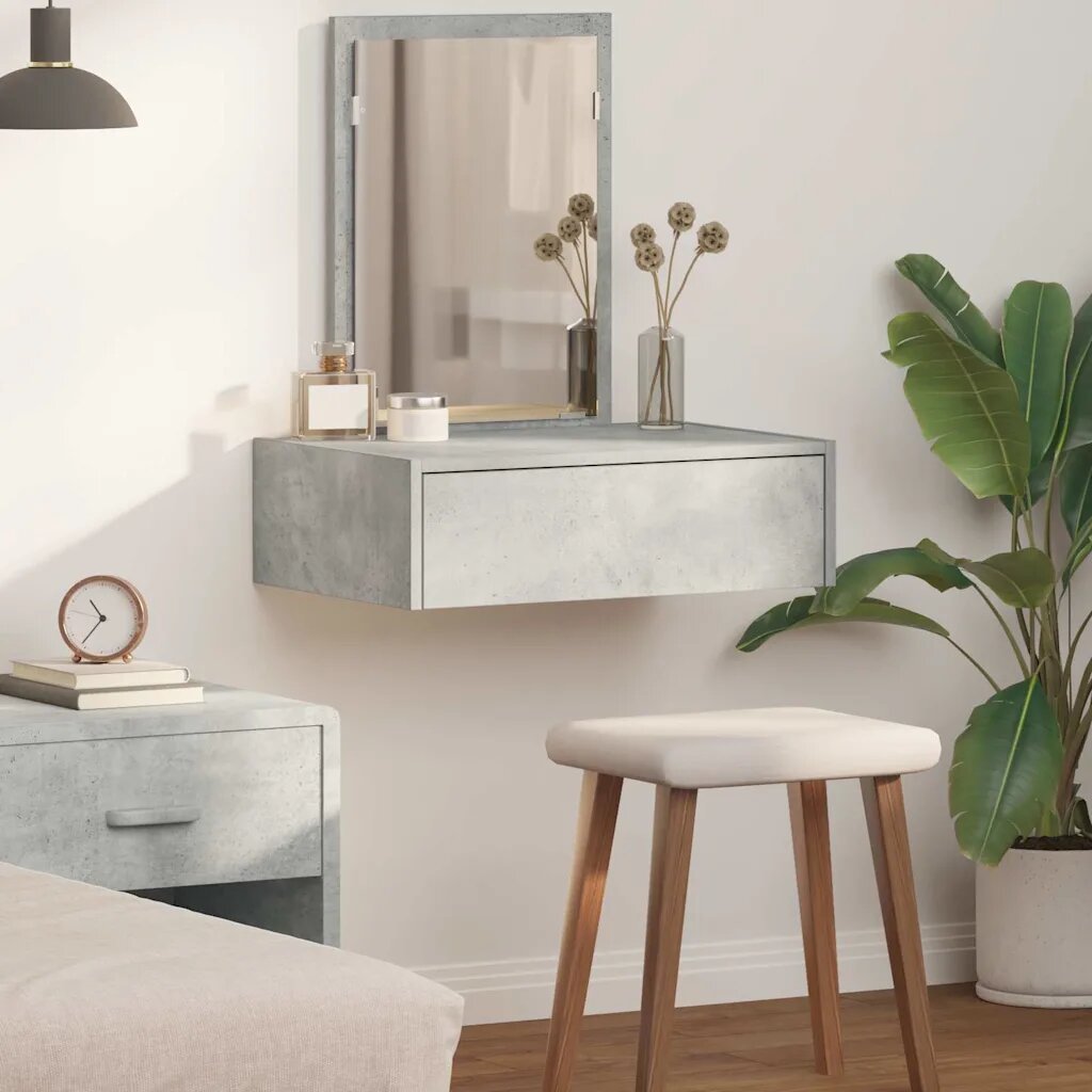 vidaXL Тоалетка Сив 60 x 40 x 70 см Инженерна дървесина