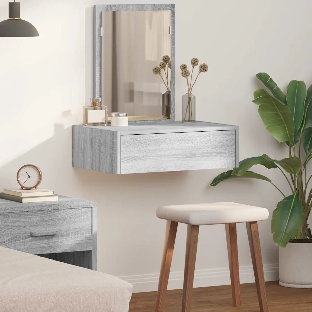 vidaXL Тоалетка Сив 60 x 40 x 70 см Инженерна дървесина