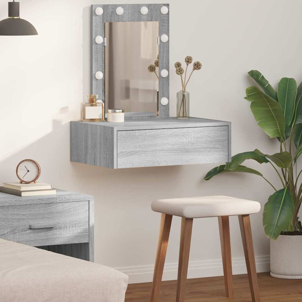 vidaXL Тоалетка Сив 60 x 40 x 70 см Инженерна дървесина