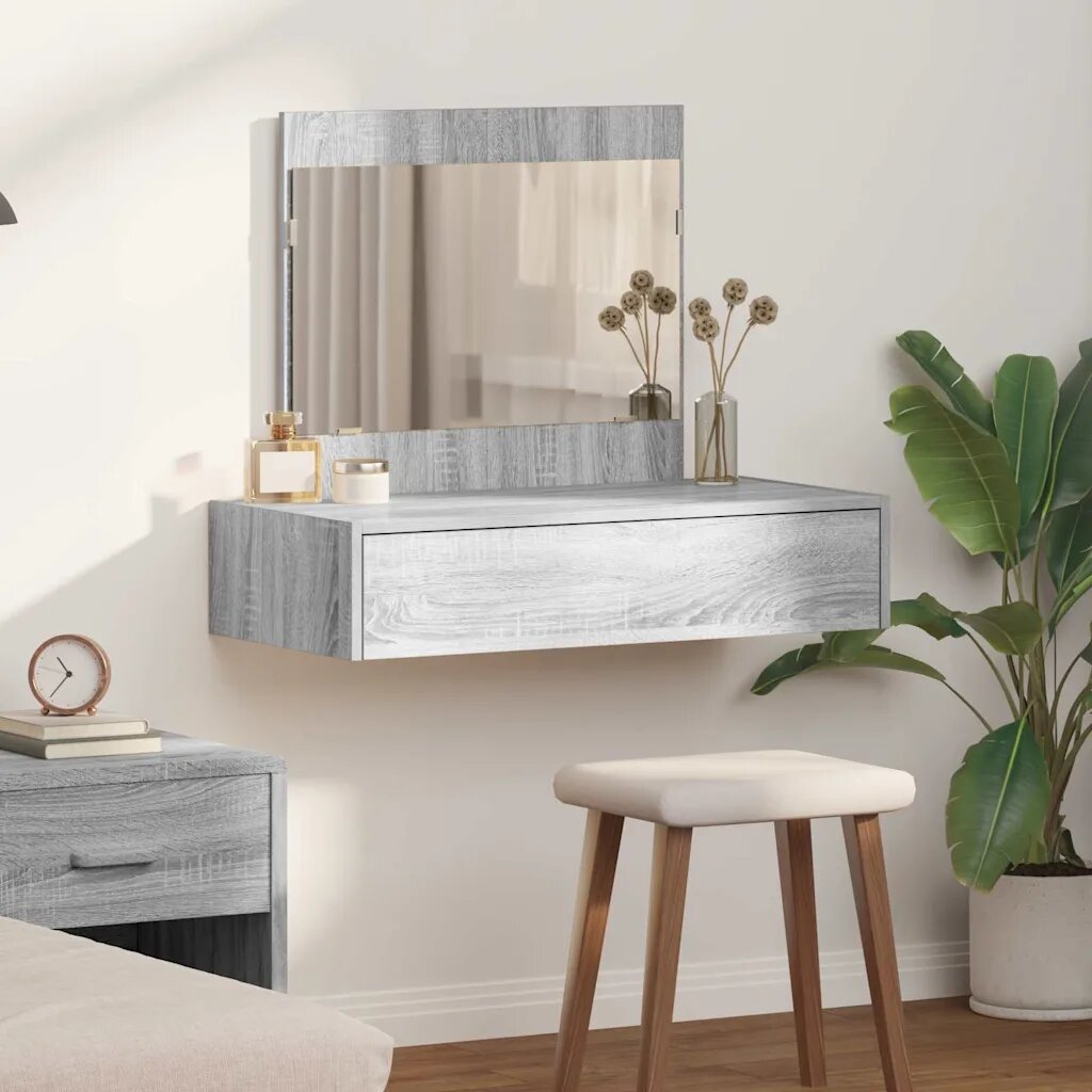 vidaXL Тоалетка Сив 83 x 40 x 70 см Инженерна дървесина