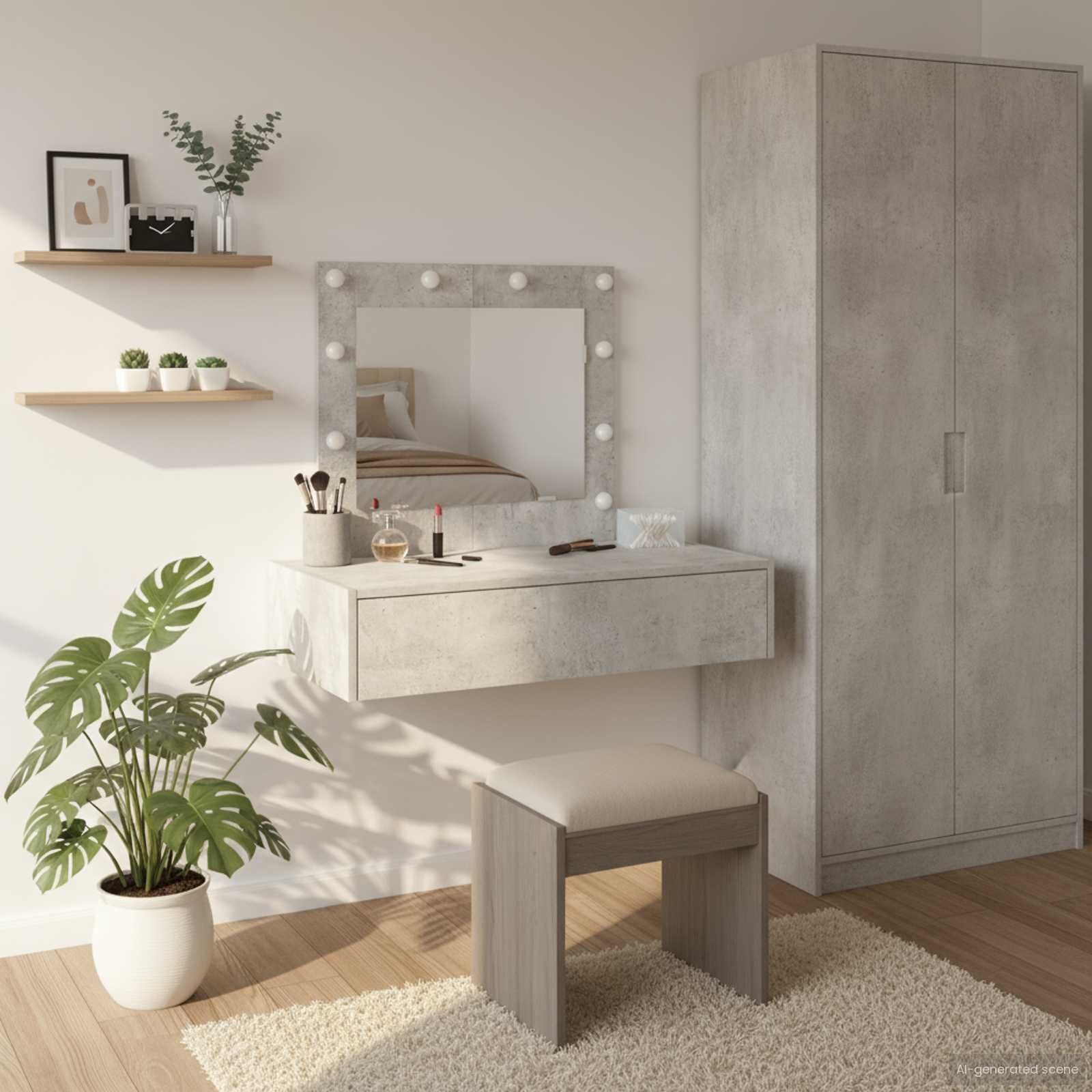 vidaXL Тоалетка Сив 83 x 40 x 70 см Инженерна дървесина