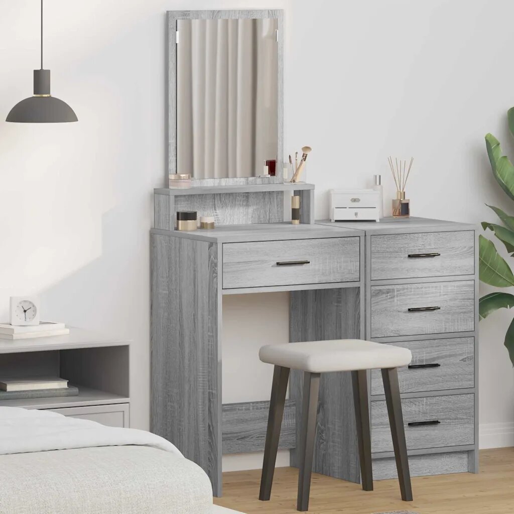 vidaXL Тоалетка Сив Сонома 50 x 41 x 140 см Инженерна дървесина