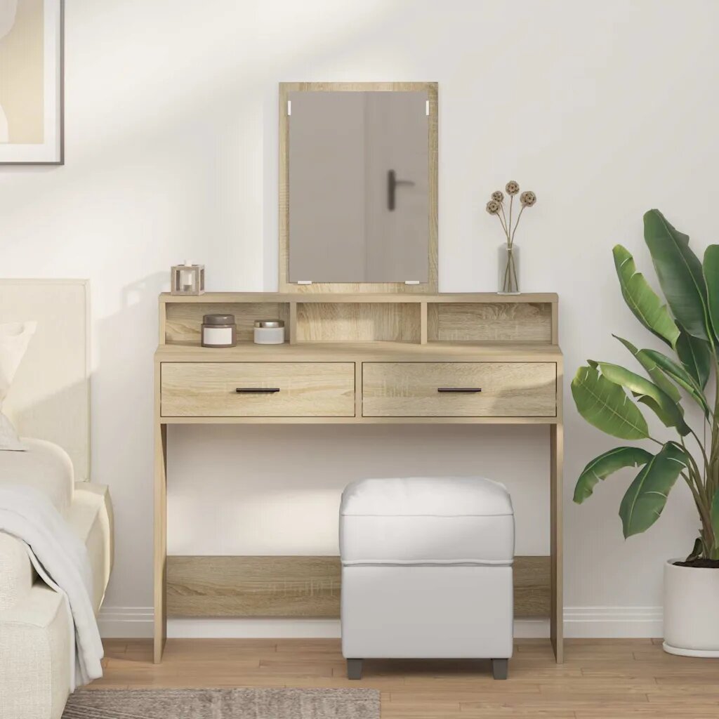 vidaXL Тоалетка Сонома дъб 100 x 41 x 140 см Инженерна дървесина