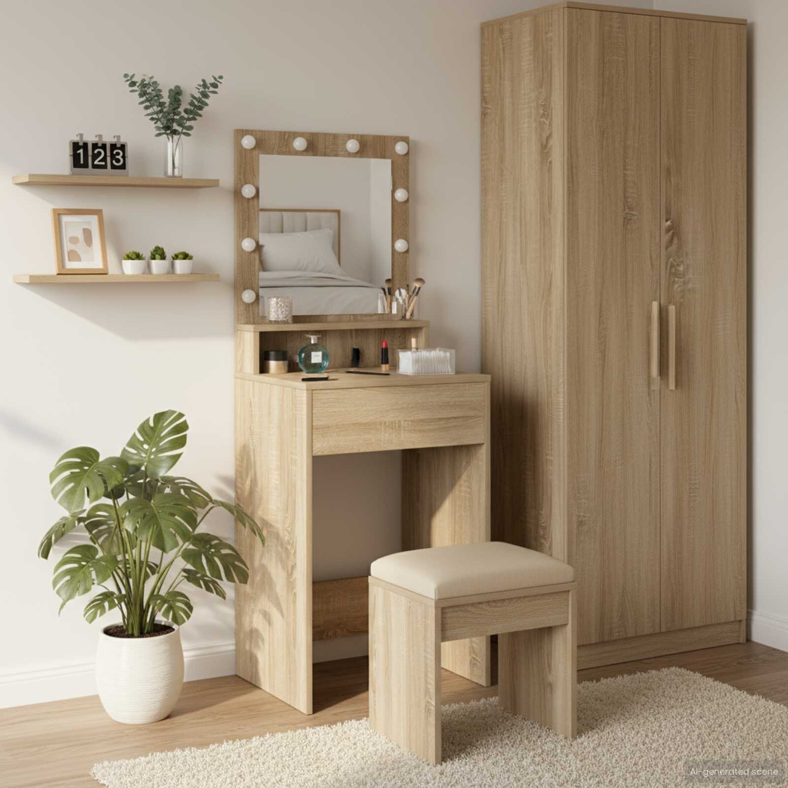 vidaXL Тоалетка Сонома дъб 50 x 41 x 135 см Инженерна дървесина