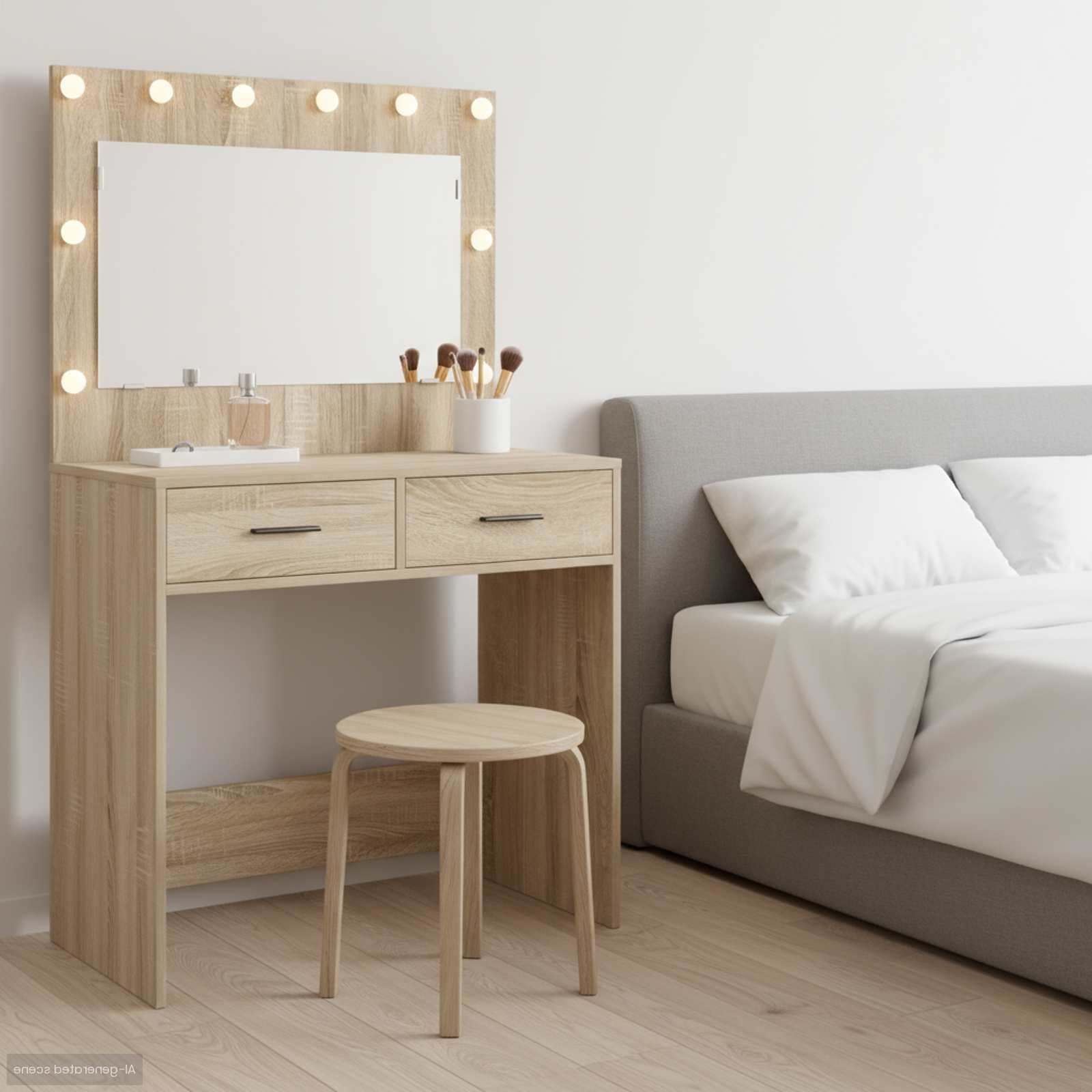 vidaXL Тоалетка Сонома дъб 785 x 41 x 135 см Инженерна дървесина
