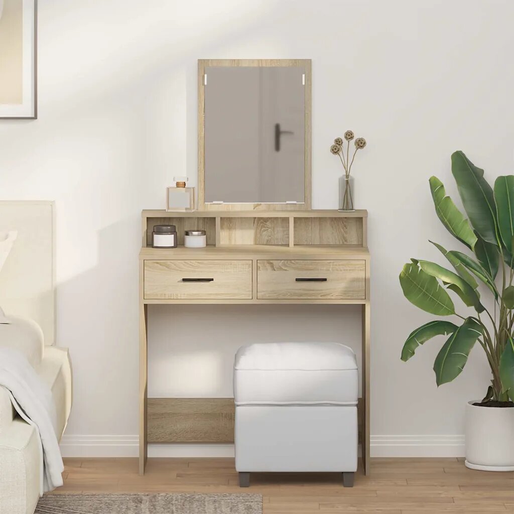 vidaXL Тоалетка Сонома дъб 79 x 41 x 140 см Инженерна дървесина