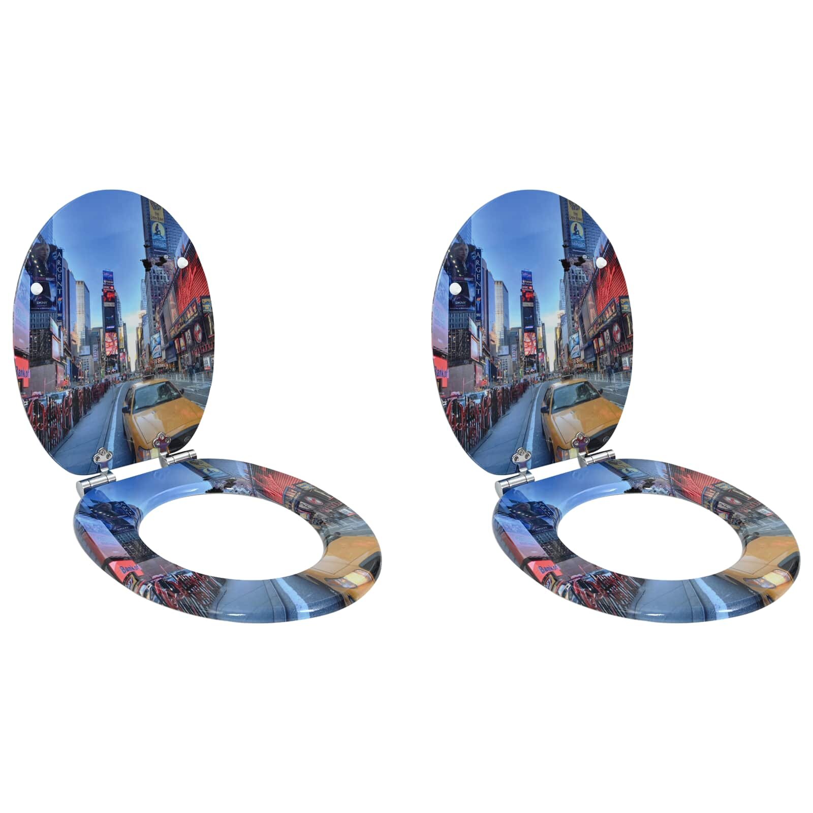vidaXL Тоалетна седалка 2 pcs Многоцветен 44 x 38 см