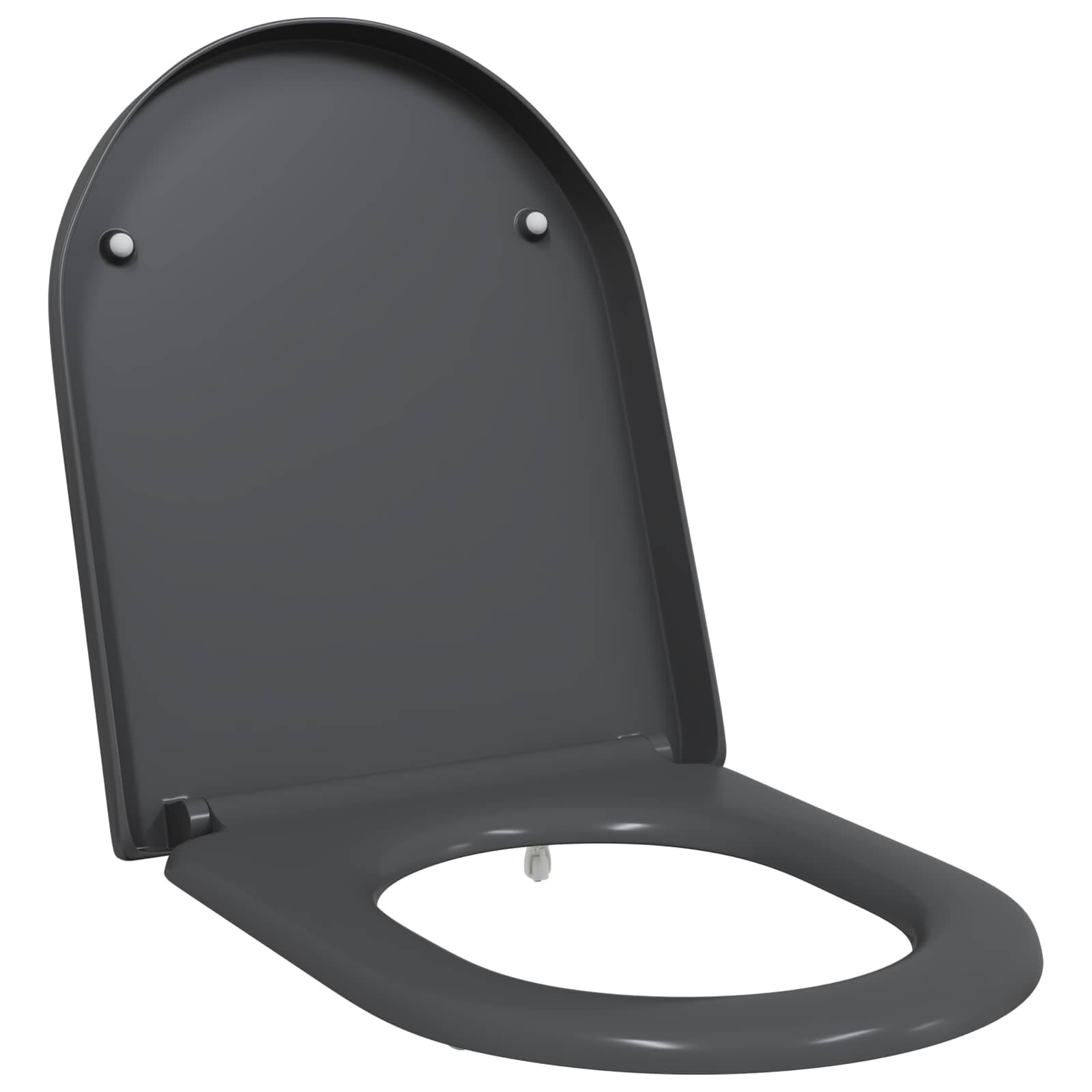 vidaXL Тоалетна седалка Антрацит 49 x 36 x 4 см Дуропласт