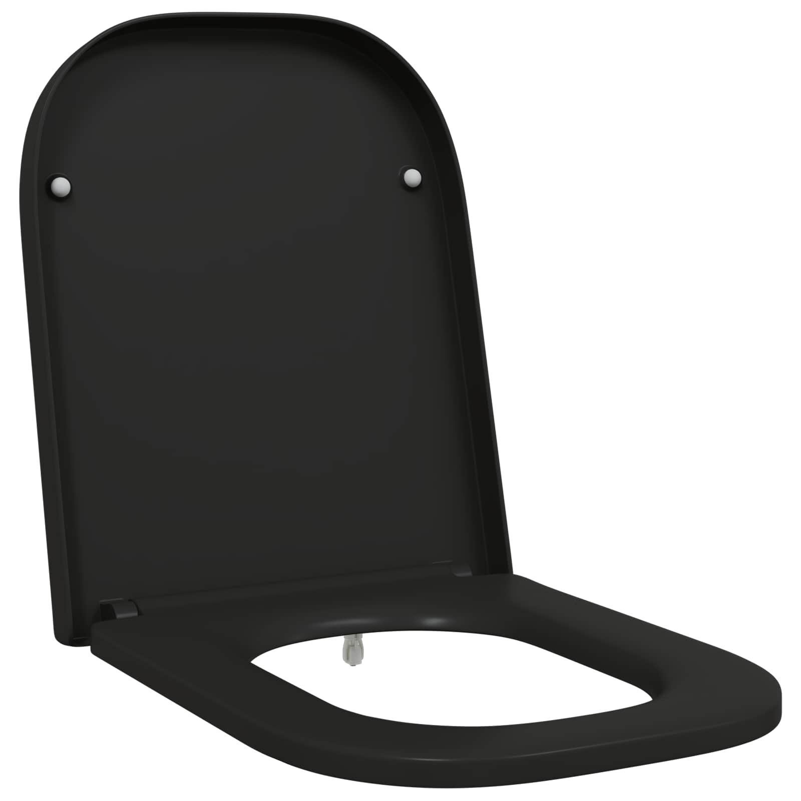 vidaXL Тоалетна седалка Черно 475 x 35 x 36 см Дуропласт