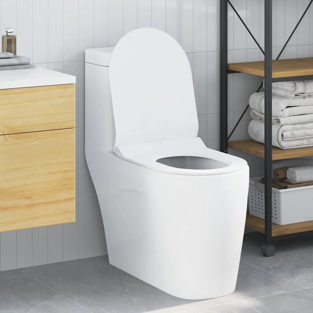 vidaXL Тоалетна седалка Регулирума Бял 50 x 365 x 5 см Полипропилен