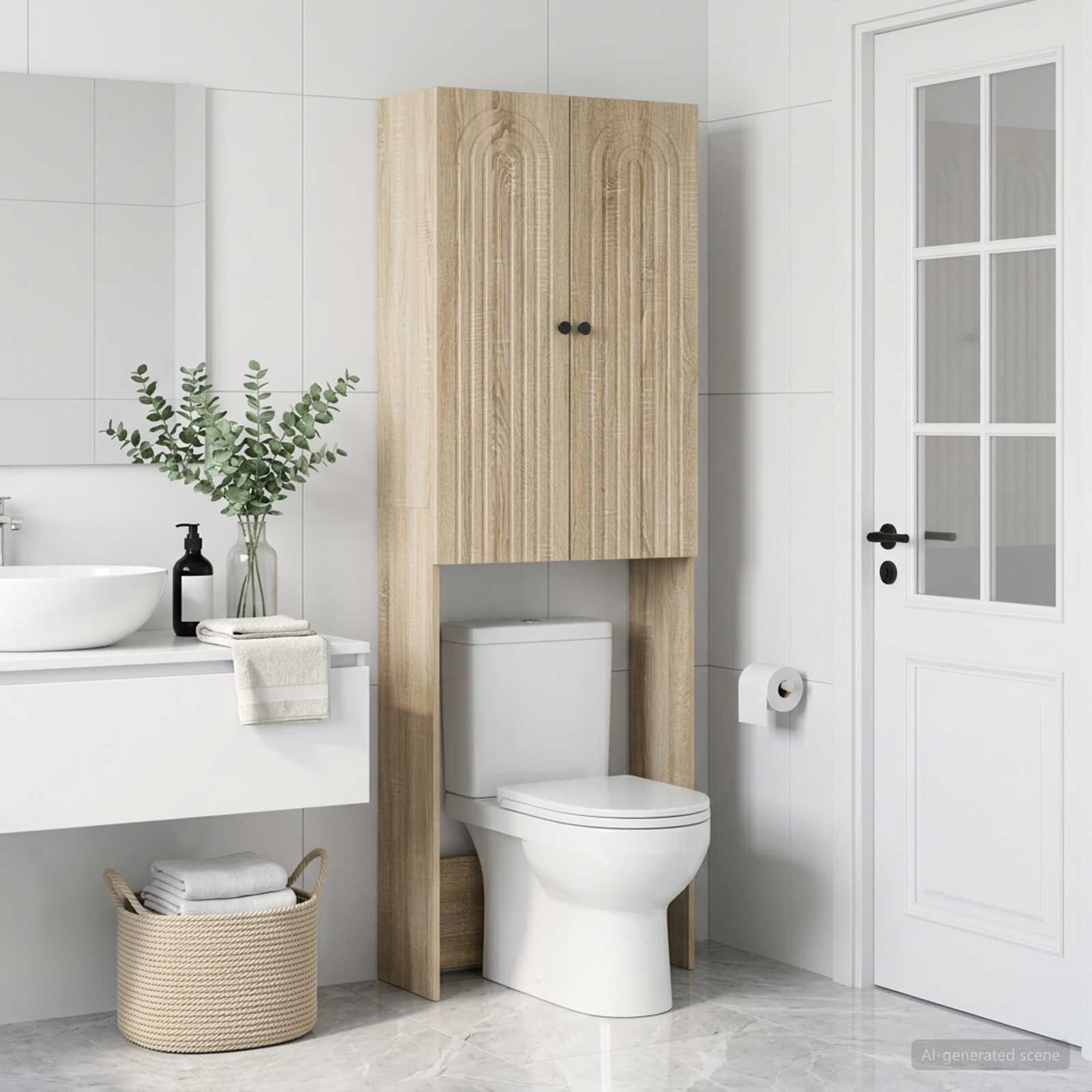 vidaXL Тоалетна Шкаф ALKMAAR Дъб сонома 66 x 255 x 190 см