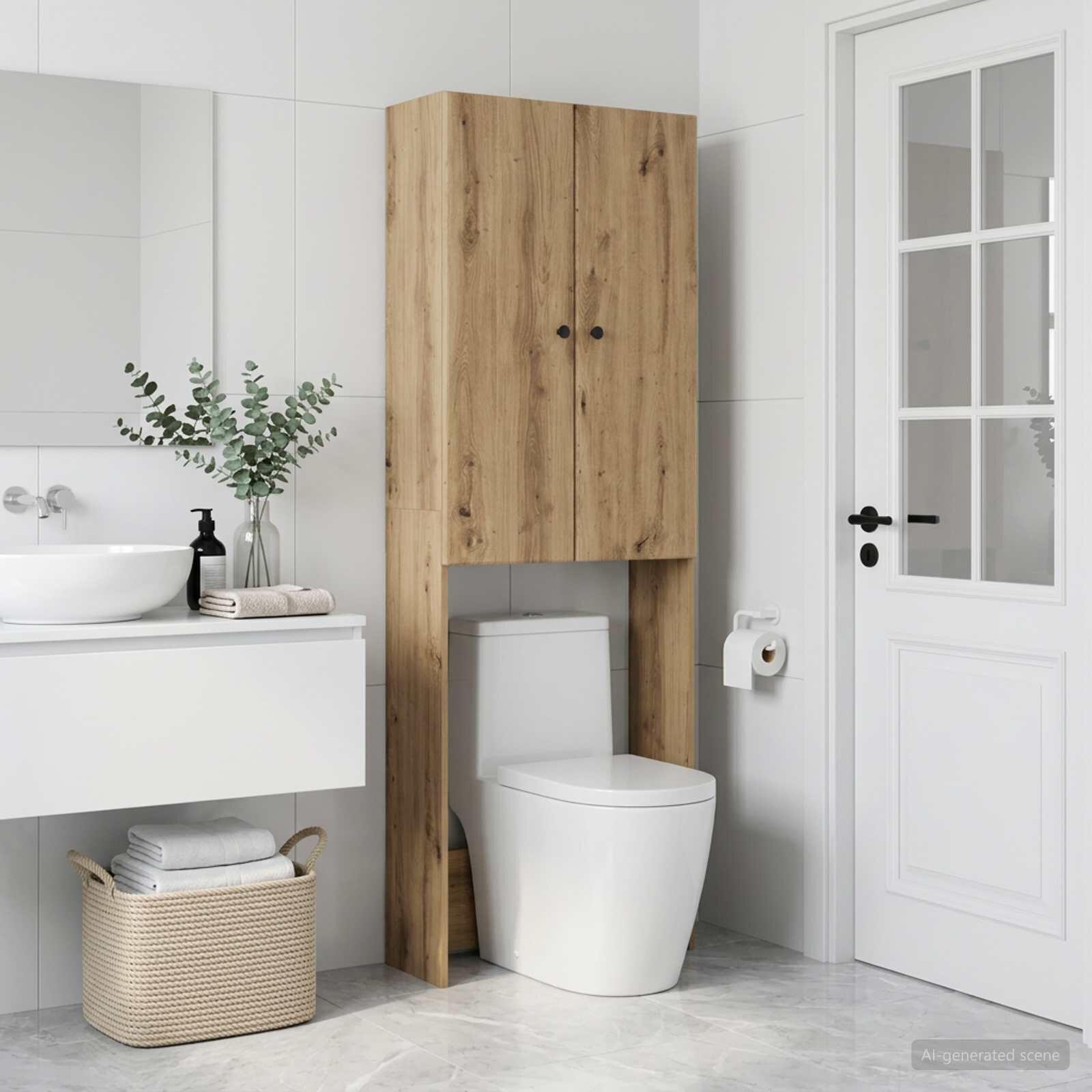 vidaXL Тоалетна Шкаф BREDA Дъб артизан 66 x 255 x 190 см