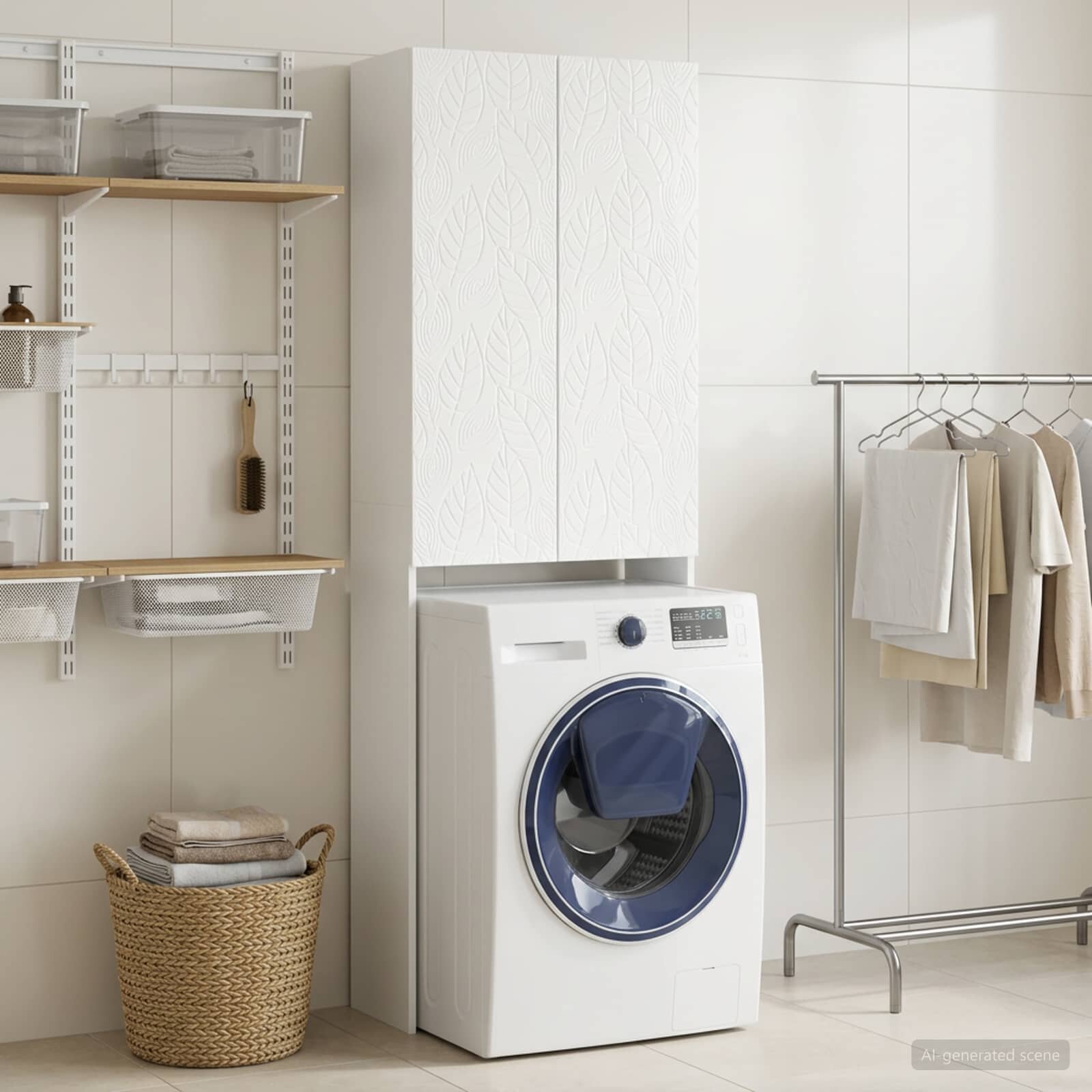 vidaXL Тоалетна Шкаф DELFT Бял гланц 66 x 255 x 190 см