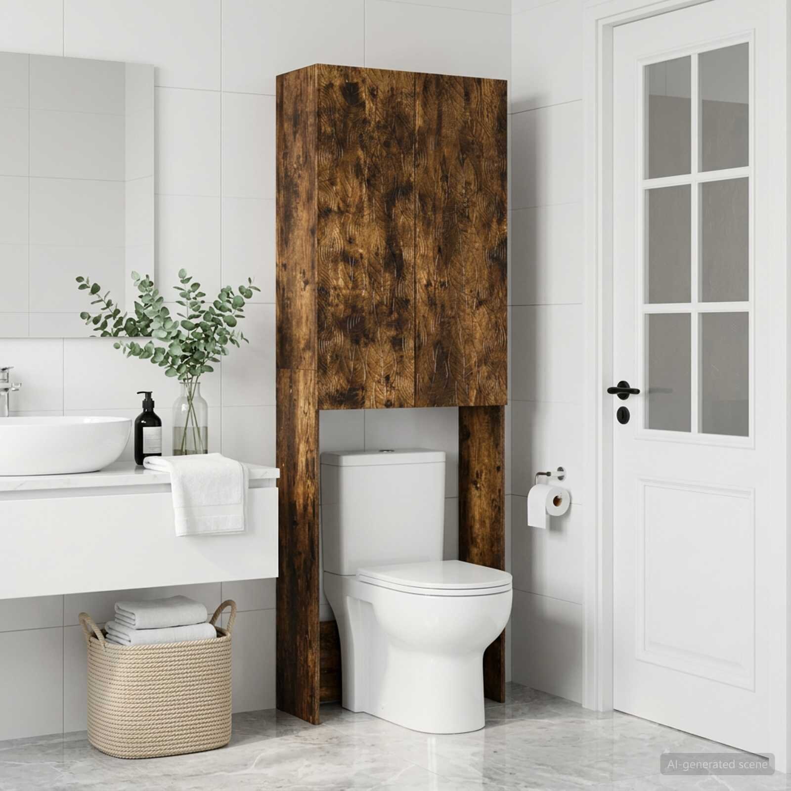 vidaXL Тоалетна Шкаф DELFT Опушен дъб 66 x 255 x 190 см