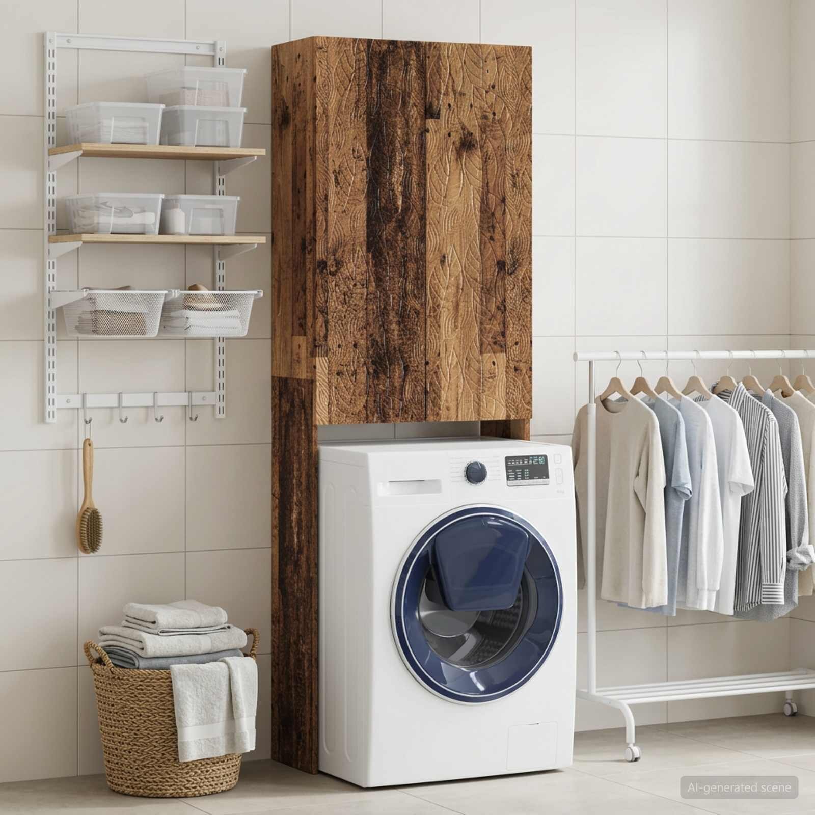 vidaXL Тоалетна Шкаф DELFT Старо дърво 66 x 255 x 190 см