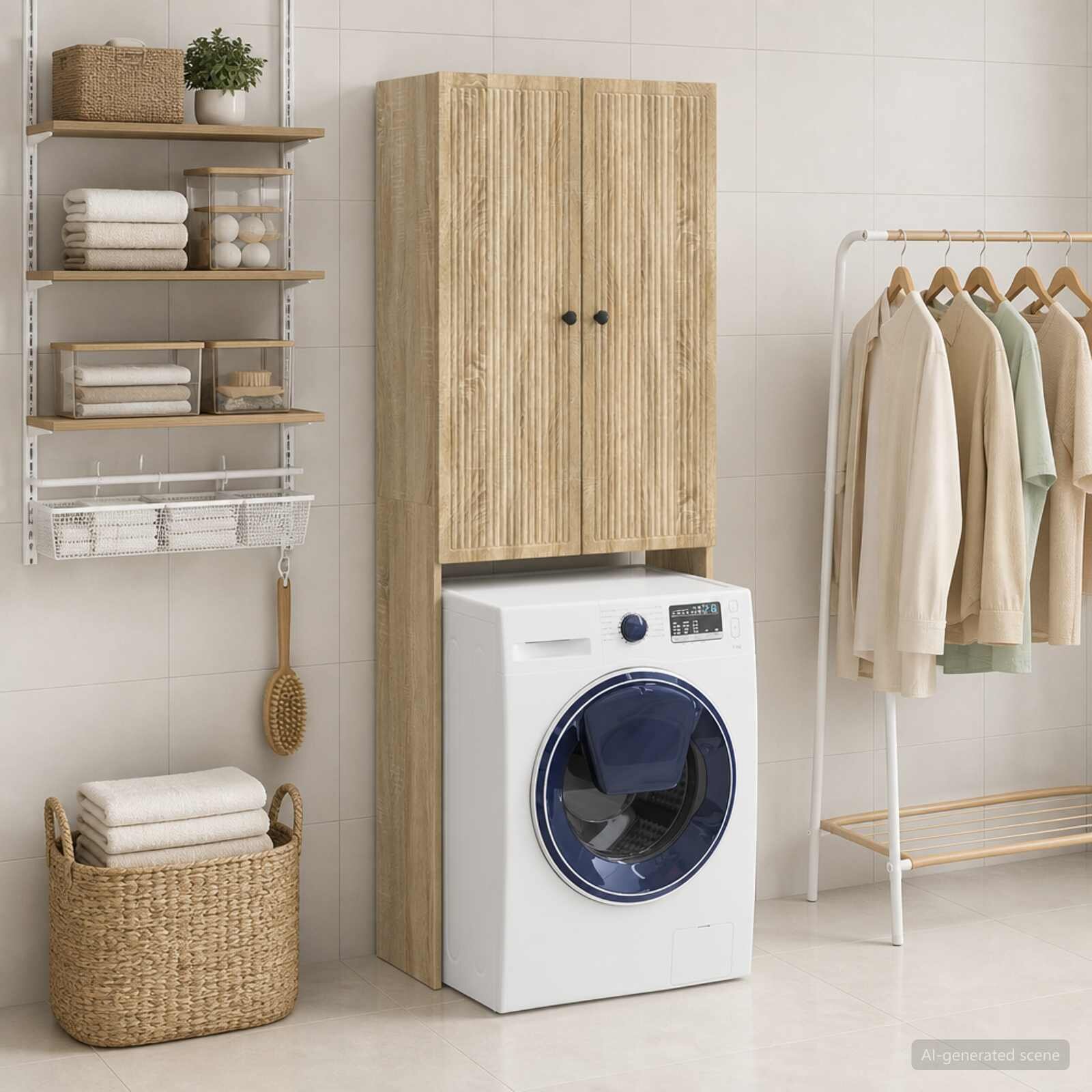 vidaXL Тоалетна Шкаф EDE Дъб сонома 66 x 255 x 190 см