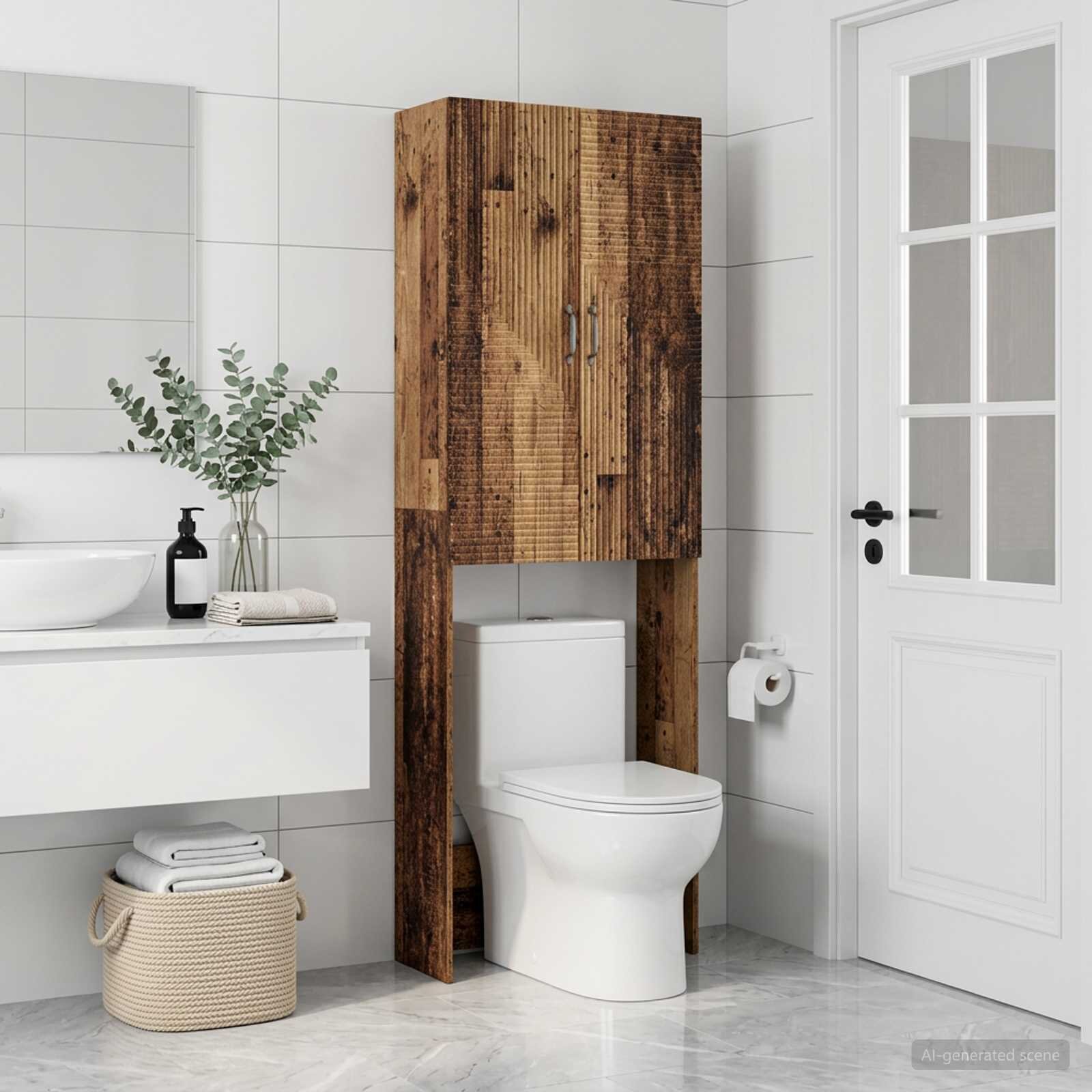 vidaXL Тоалетна Шкаф HAARLEM Старо дърво 66 x 255 x 190 см