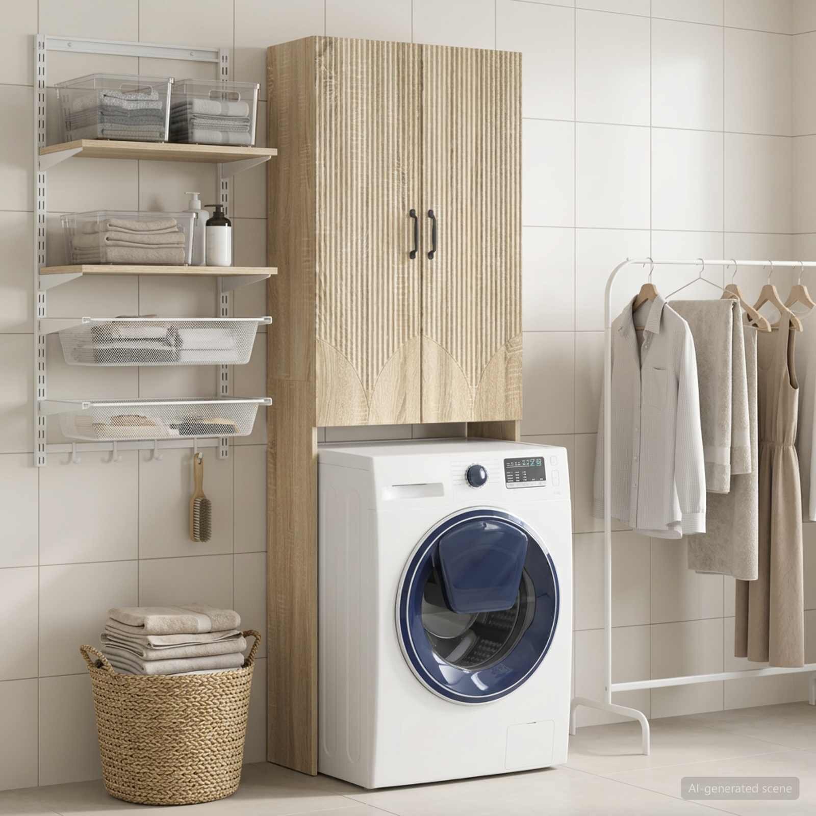 vidaXL Тоалетна Шкаф HOORN Дъб сонома 66 x 255 x 190 см