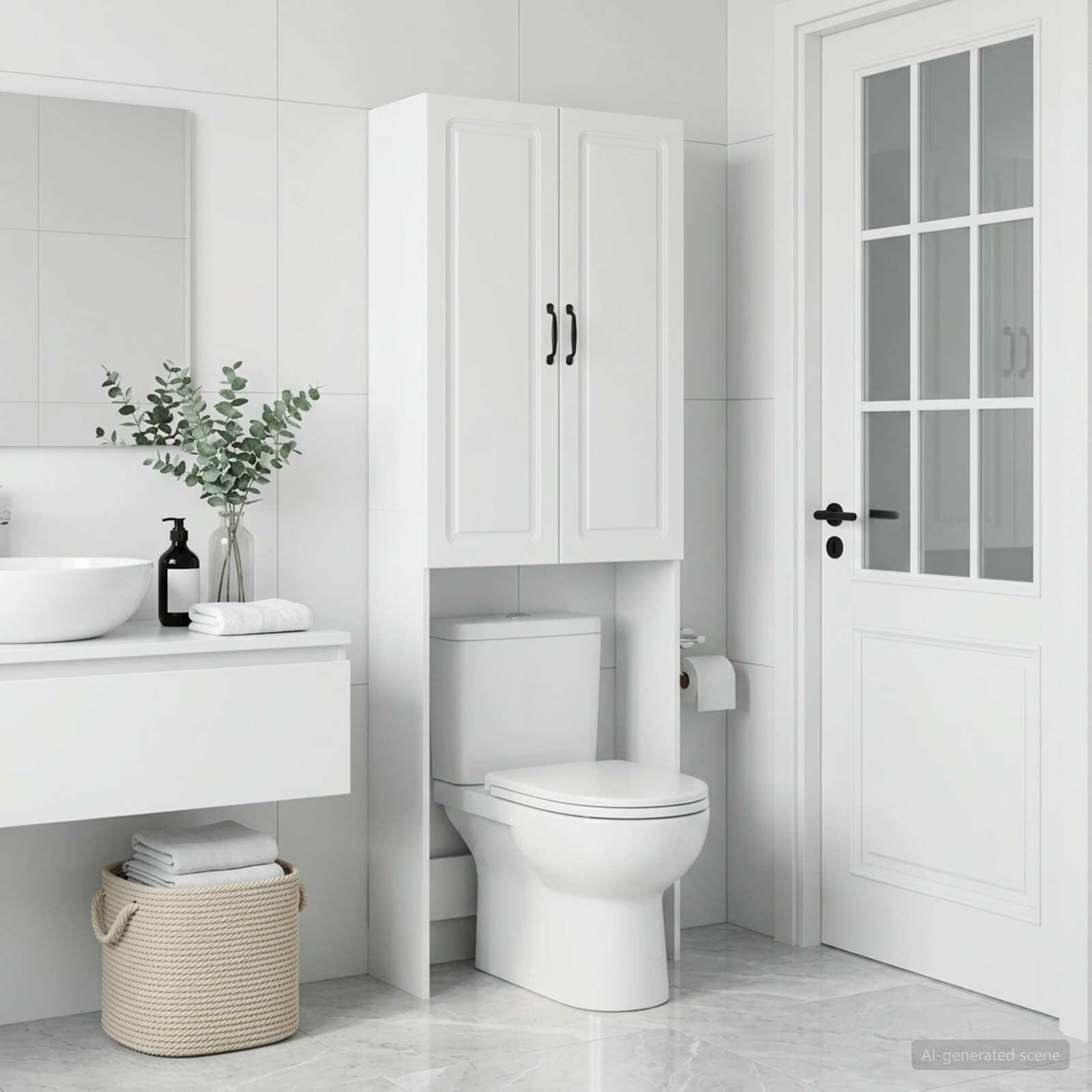 vidaXL Тоалетна Шкаф UTRECHT Бяло 66 x 255 x 190 см