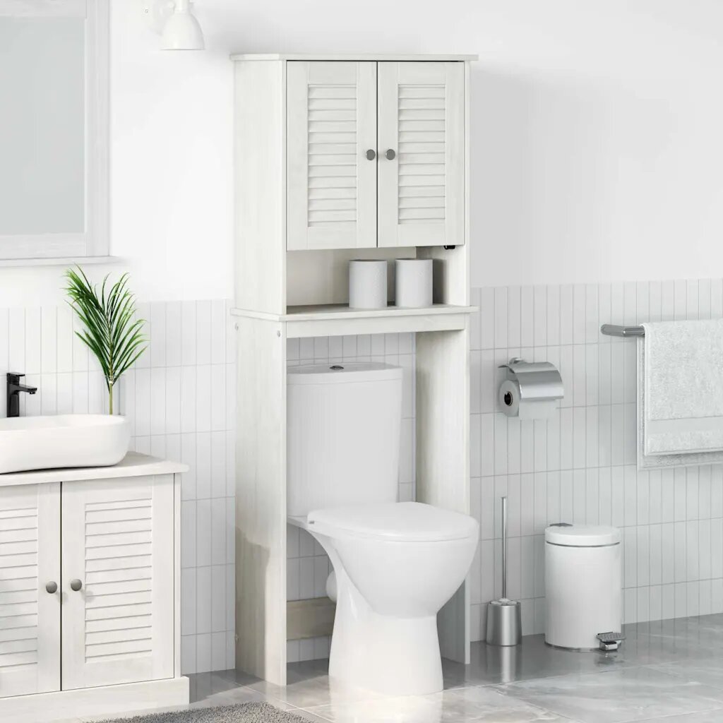 vidaXL Тоалетна Шкаф VIGO Бяло и антикварно бяло 60 x 27 x 161 см