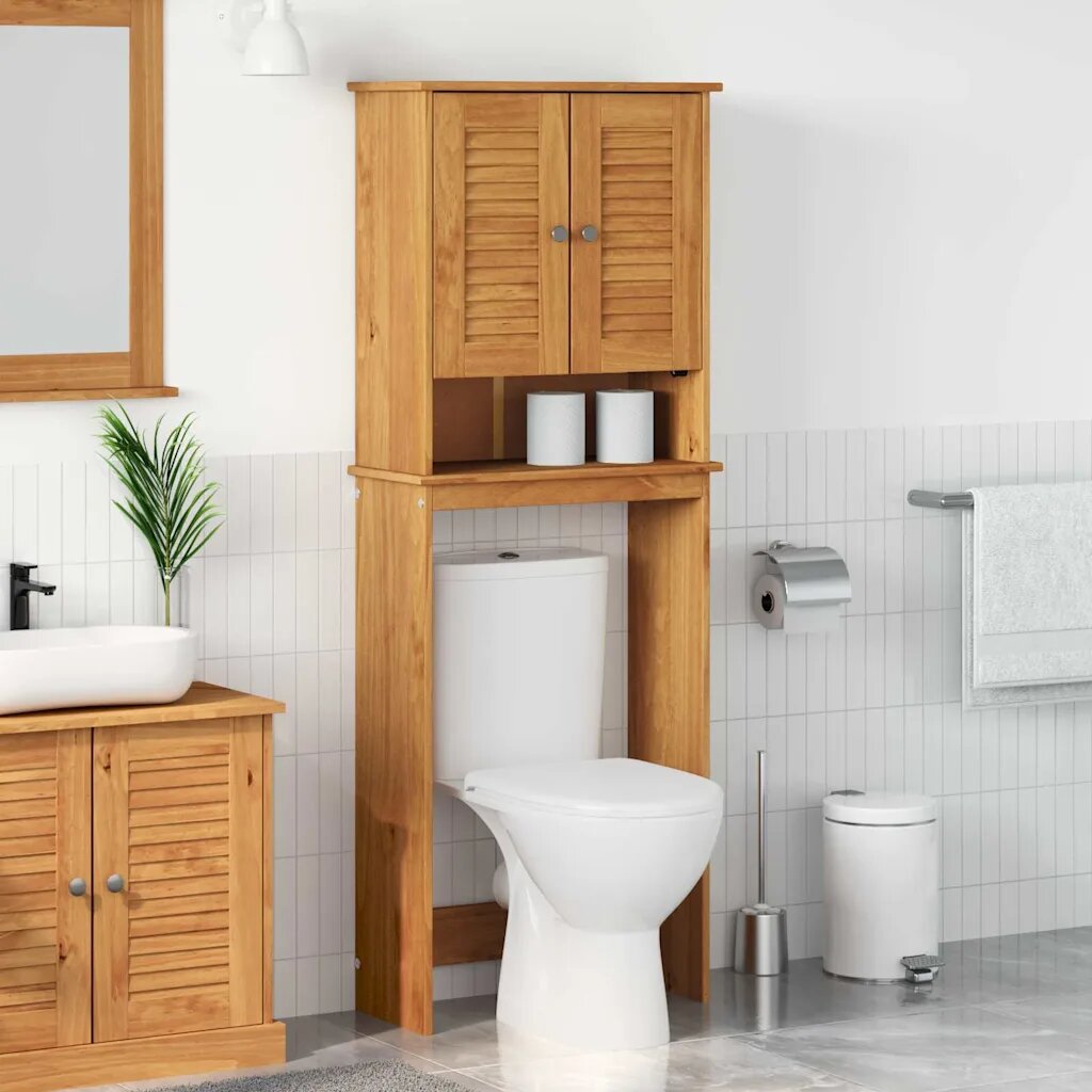 vidaXL Тоалетна Шкаф VIGO Кафяв и меден кафяв 60 x 27 x 161 см