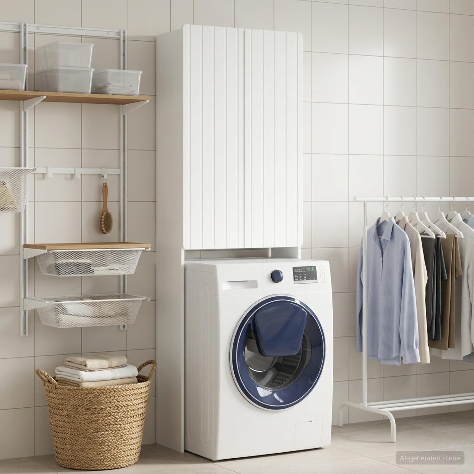 vidaXL Тоалетна Шкаф ZWOLLE Бяло 66 x 255 x 190 см