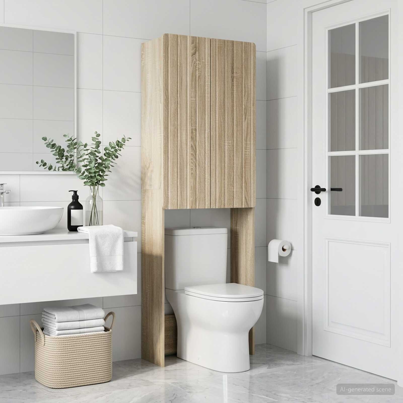 vidaXL Тоалетна Шкаф ZWOLLE Дъб сонома 66 x 255 x 190 см
