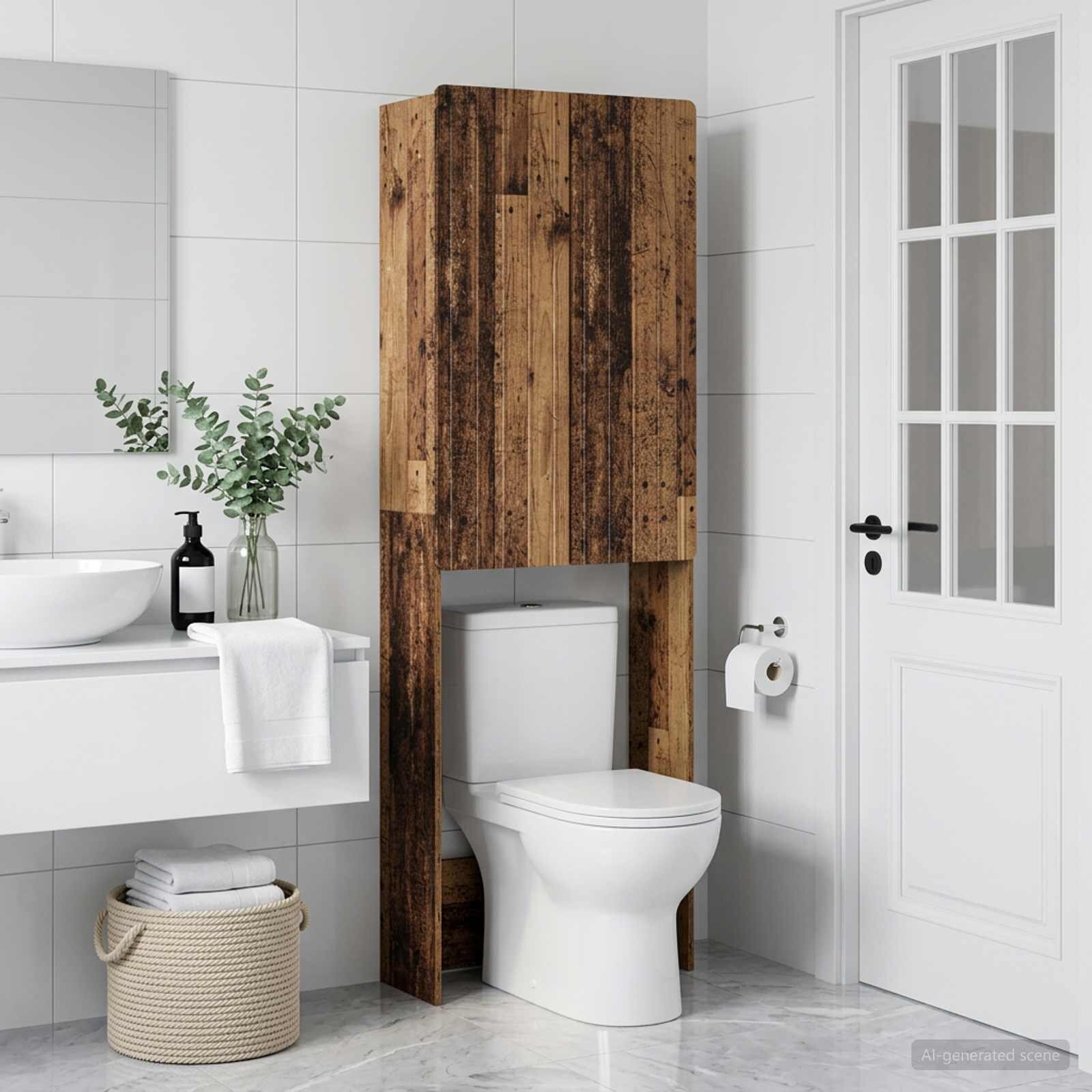vidaXL Тоалетна Шкаф ZWOLLE Старо дърво 66 x 255 x 190 см