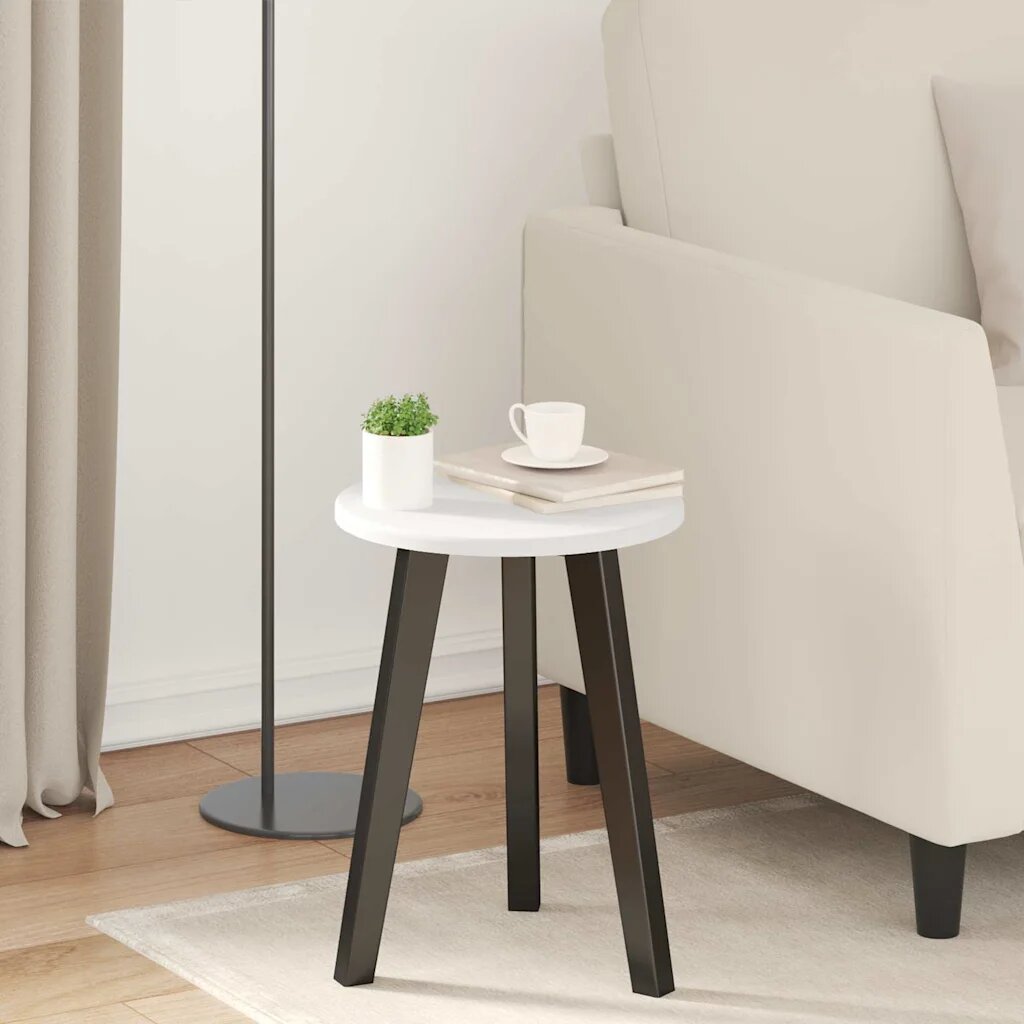 vidaXL Топ за маса Ø 30 x 15 cm Кръгла Инженерна дървесина Бяло