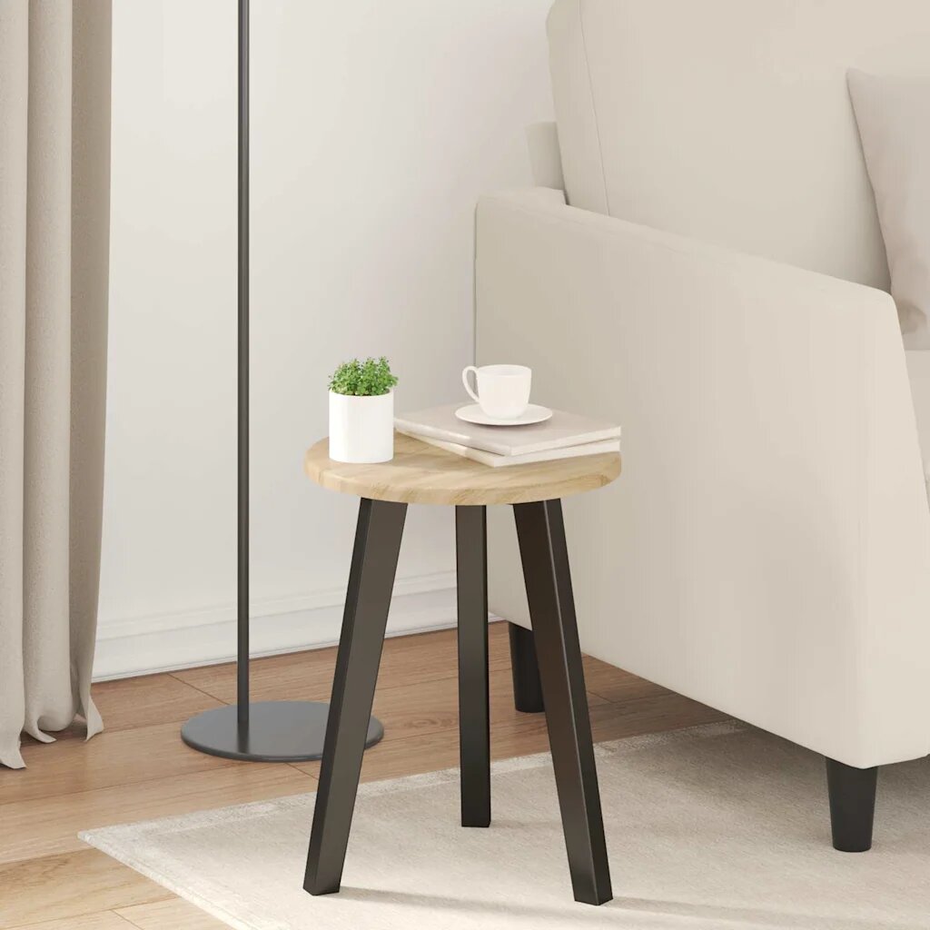 vidaXL Топ за маса Ø 30 x 15 cm Кръгла Инженерна дървесина Дъб сонома