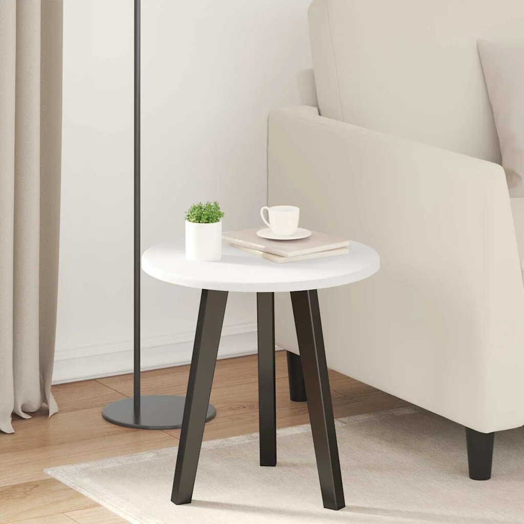 vidaXL Топ за маса Ø 40 x 15 cm Кръгла Инженерна дървесина Бяло