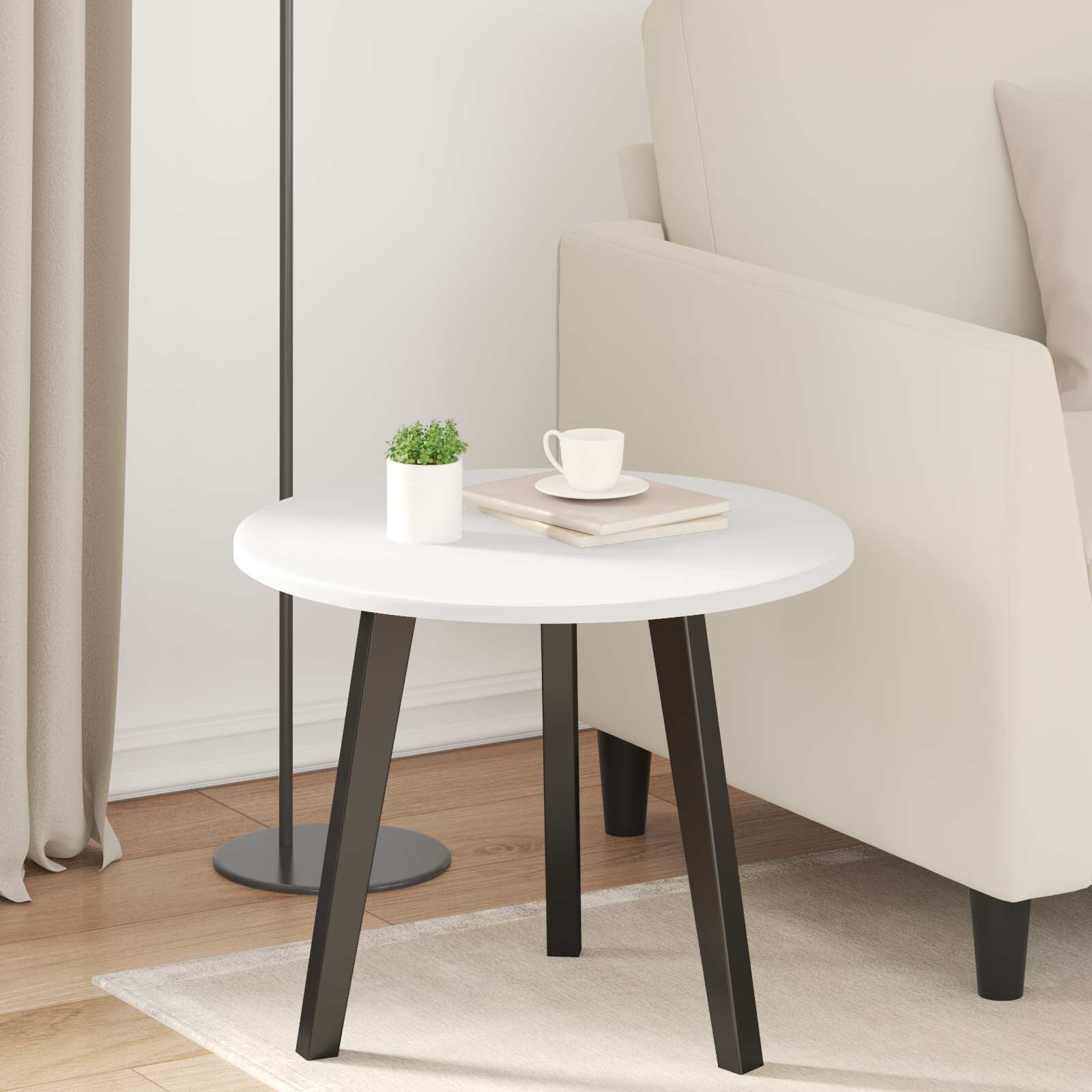 vidaXL Топ за маса Ø 50 x 15 cm Кръгла Инженерна дървесина Бяло