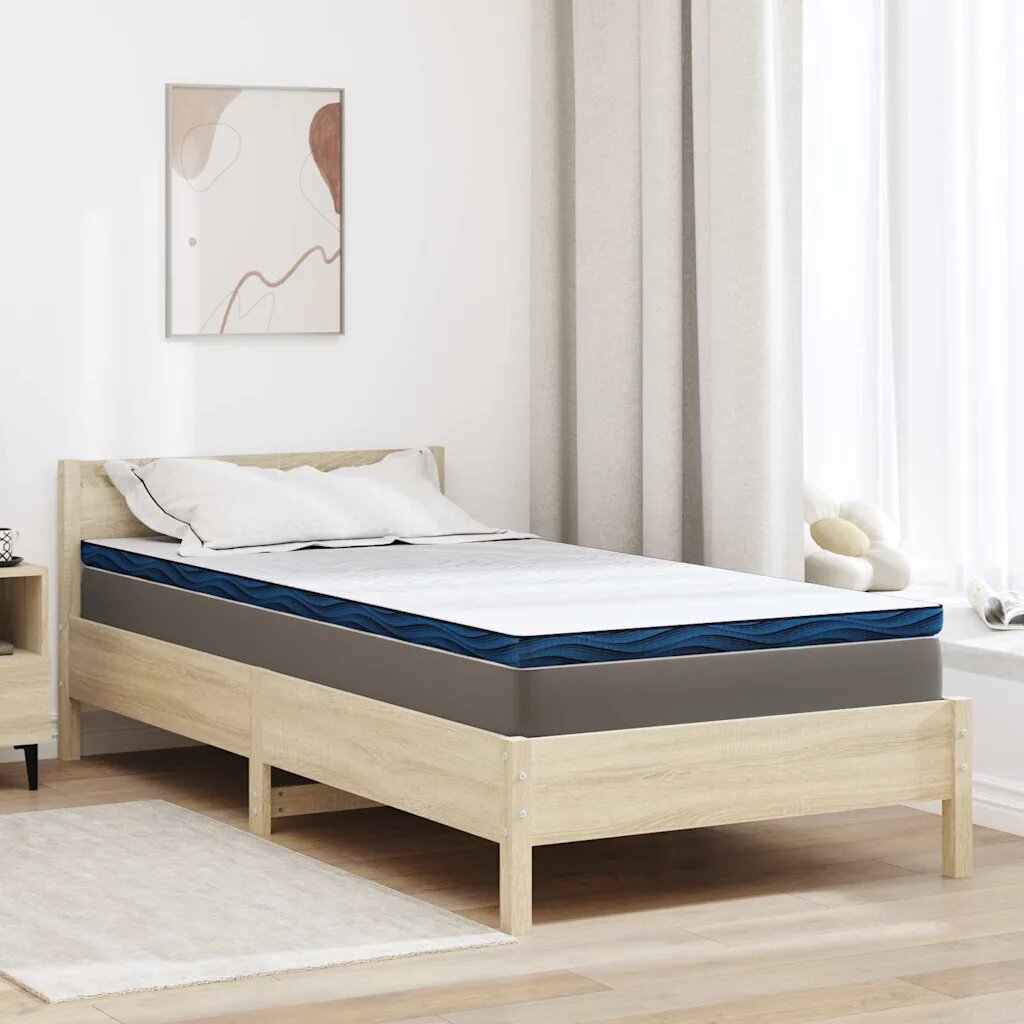vidaXL Топер за матрак 100 x 200 cm дебелина Жакардова материя Бяло