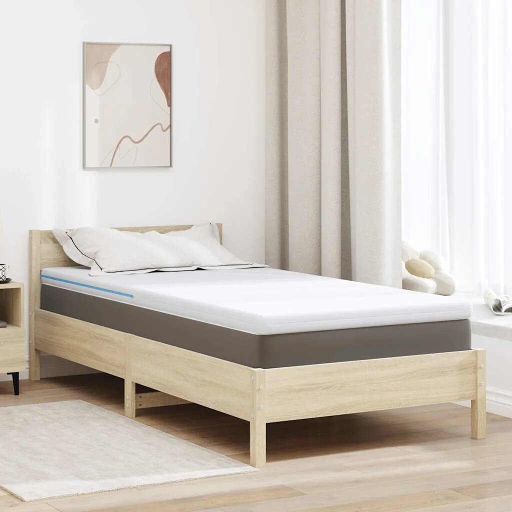 vidaXL Топер за матрак 100 x 200 cm дебелина Жакардова материя Бяло