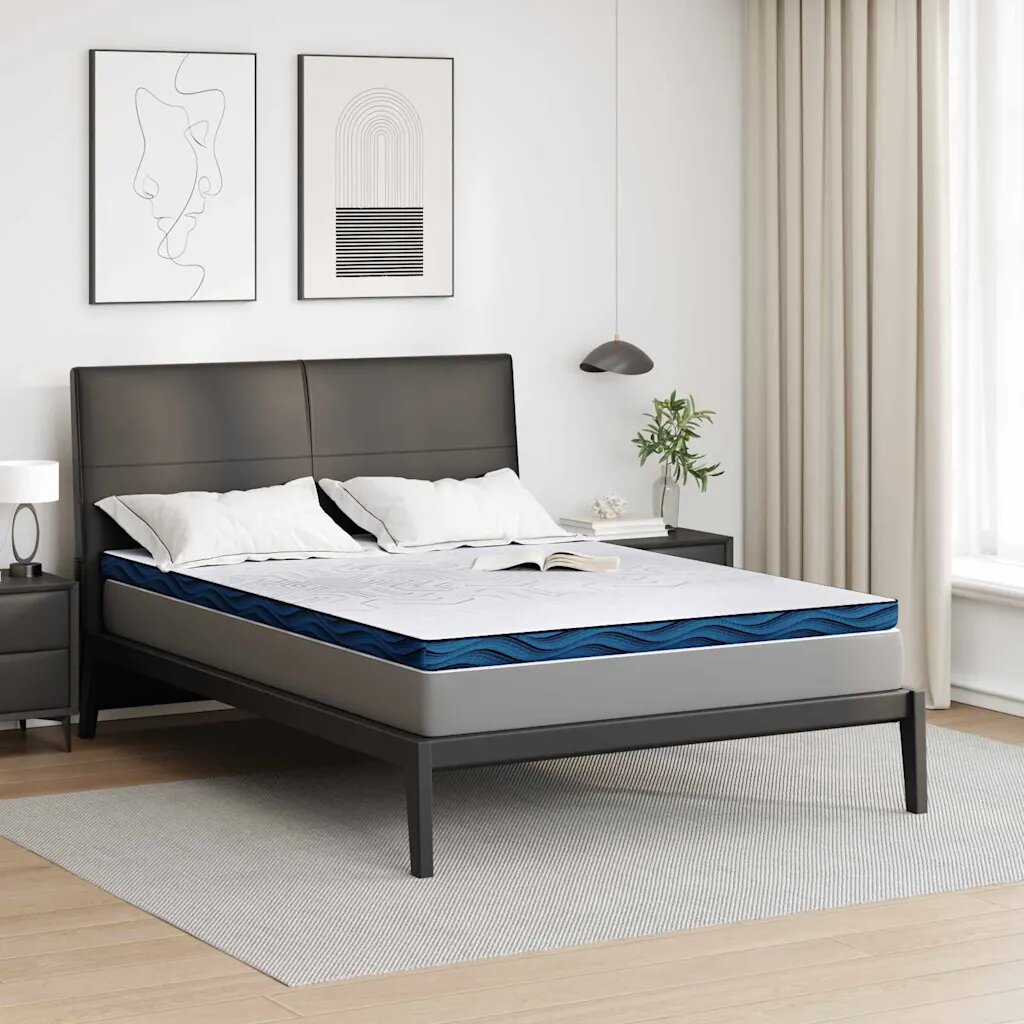 vidaXL Топер за матрак 140 x 200 cm дебелина Жакардова материя Бяло