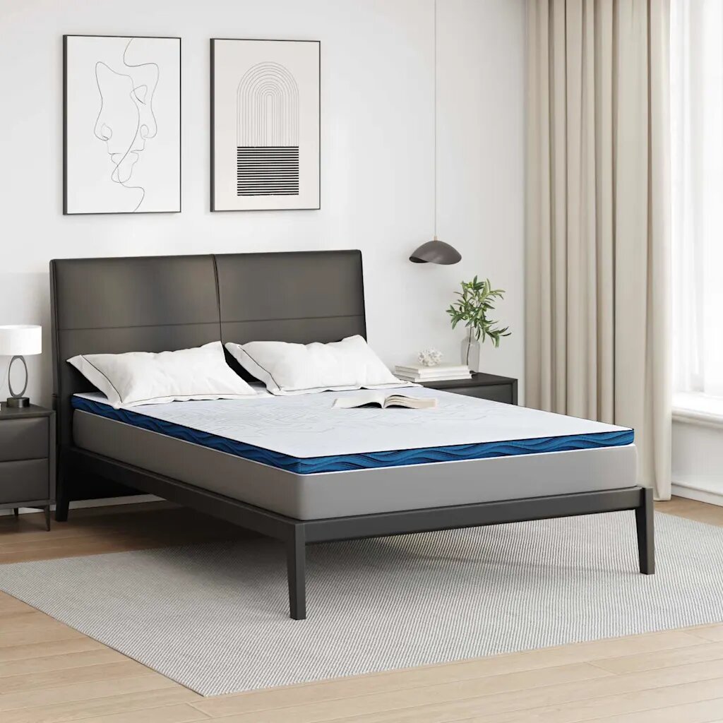vidaXL Топер за матрак 160 x 200 cm дебелина Жакардова материя Бяло