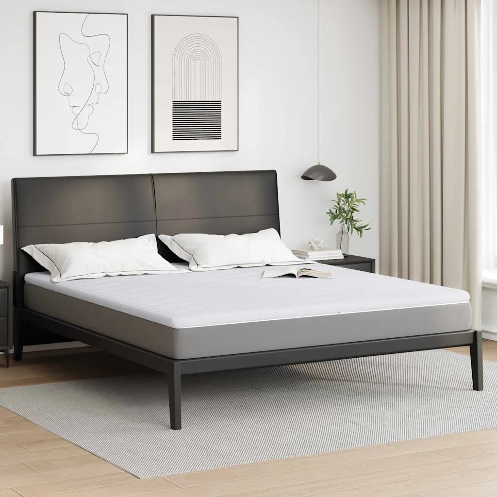 vidaXL Топер за матрак 200 x 200 cm дебелина Трико тъкан Бяло