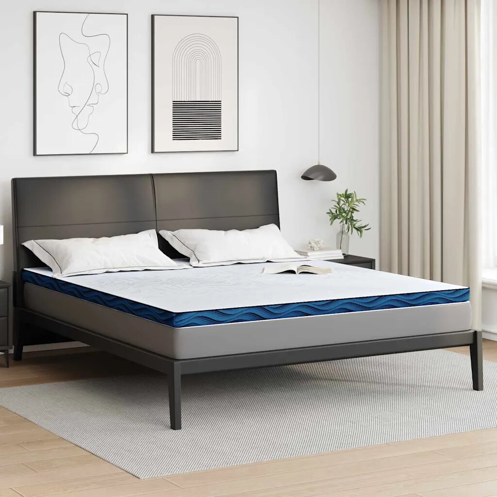 vidaXL Топер за матрак 200 x 200 cm дебелина Жакардова материя Бяло
