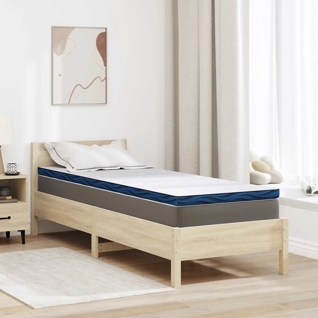 vidaXL Топер за матрак 80 x 200 cm дебелина Жакардова материя Бяло