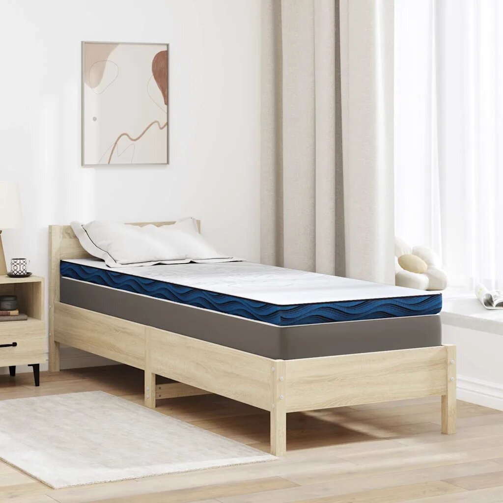 vidaXL Топер за матрак 80 x 200 cm дебелина Жакардова материя Бяло