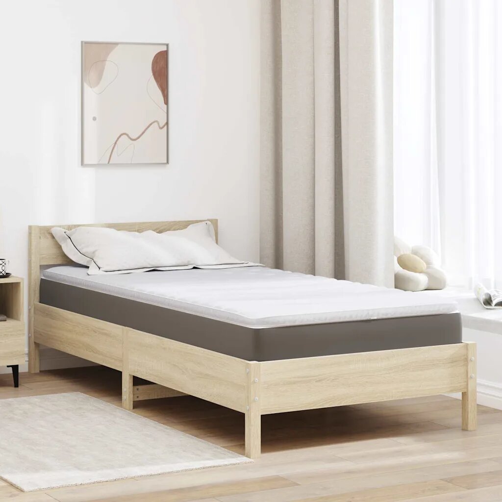 vidaXL Топер за матрак 90 x 190 cm дебелина Трико тъкан Бяло