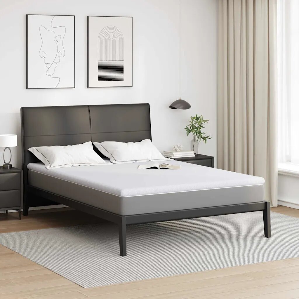 vidaXL Топер за матрак Бяло 160 x 200 cm Жакардова тъкан