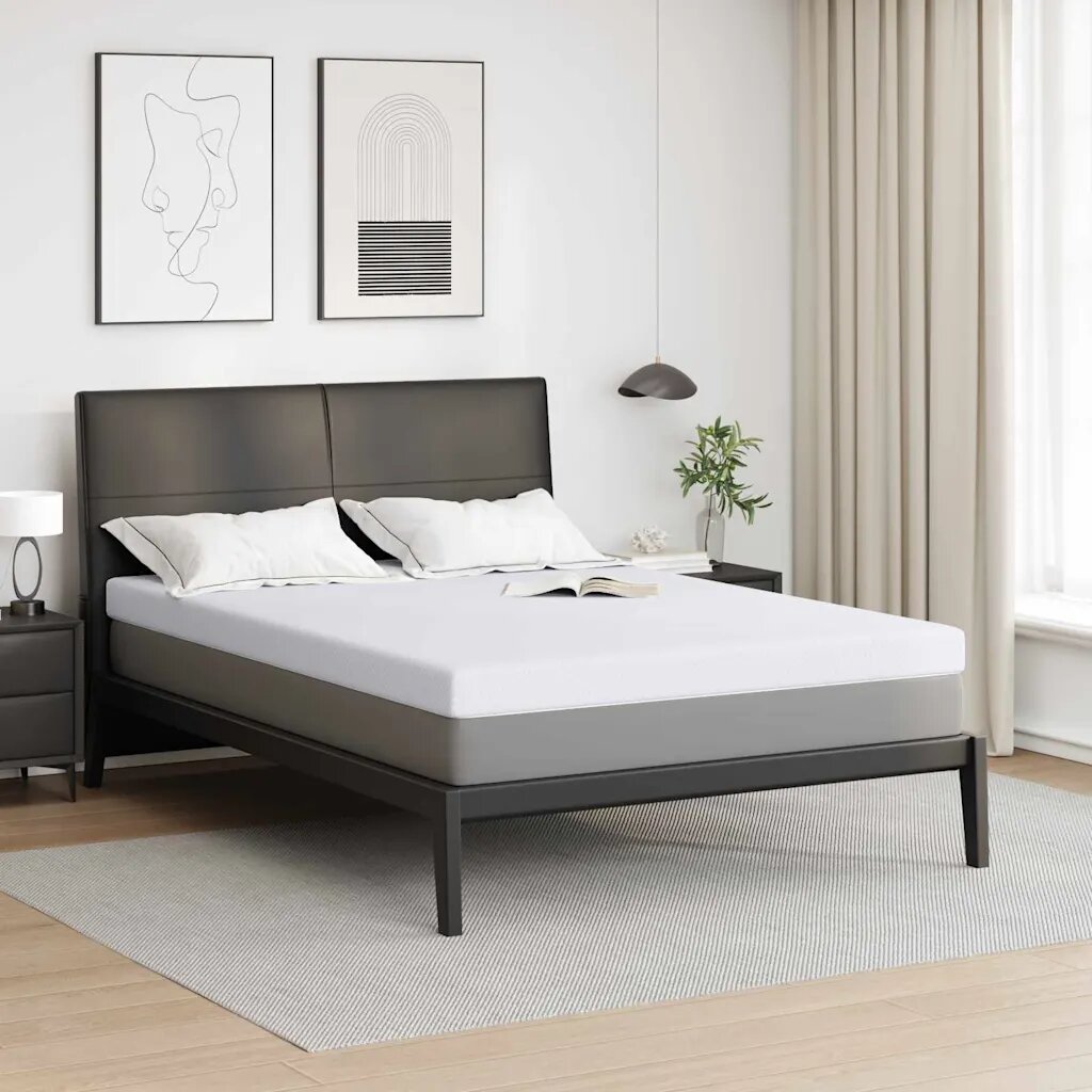 vidaXL Топер за матрак от мемори пяна 140 x 190 cm Thick Меко Бяло