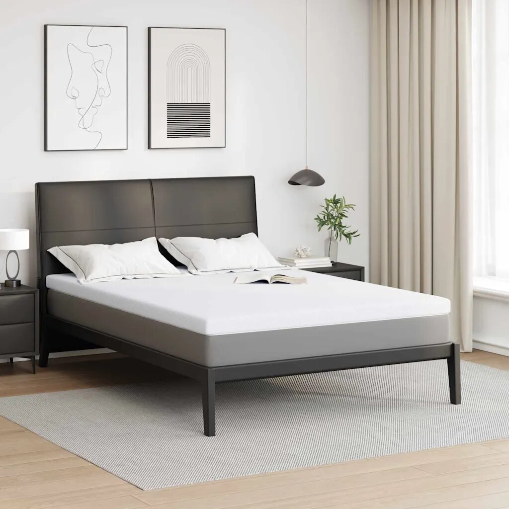 vidaXL Топер за матрак от мемори пяна 160 x 200 cm Thick Меко Бяло