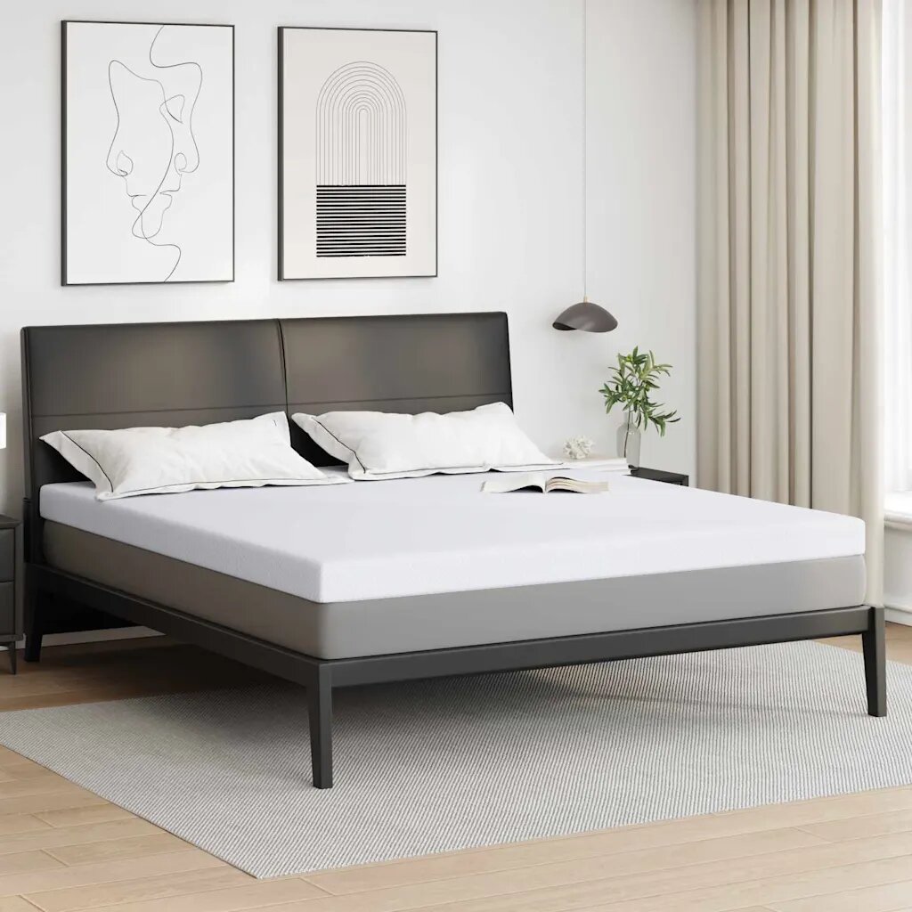 vidaXL Топер за матрак от мемори пяна 180 x 200 cm Thick Меко Бяло