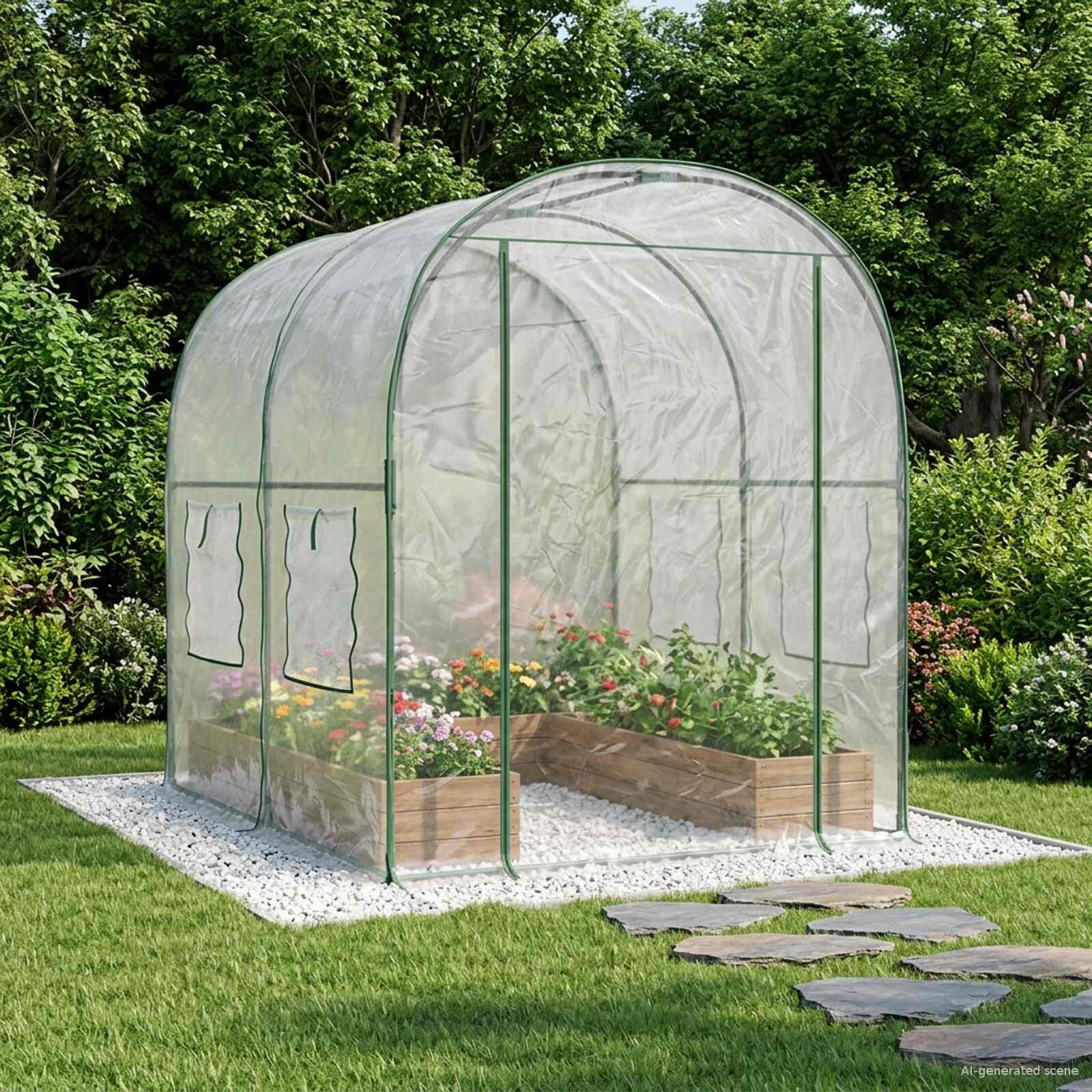 vidaXL Топлица с конструкция 160 x 200 x 1925 см ПВЦ Прозрачен