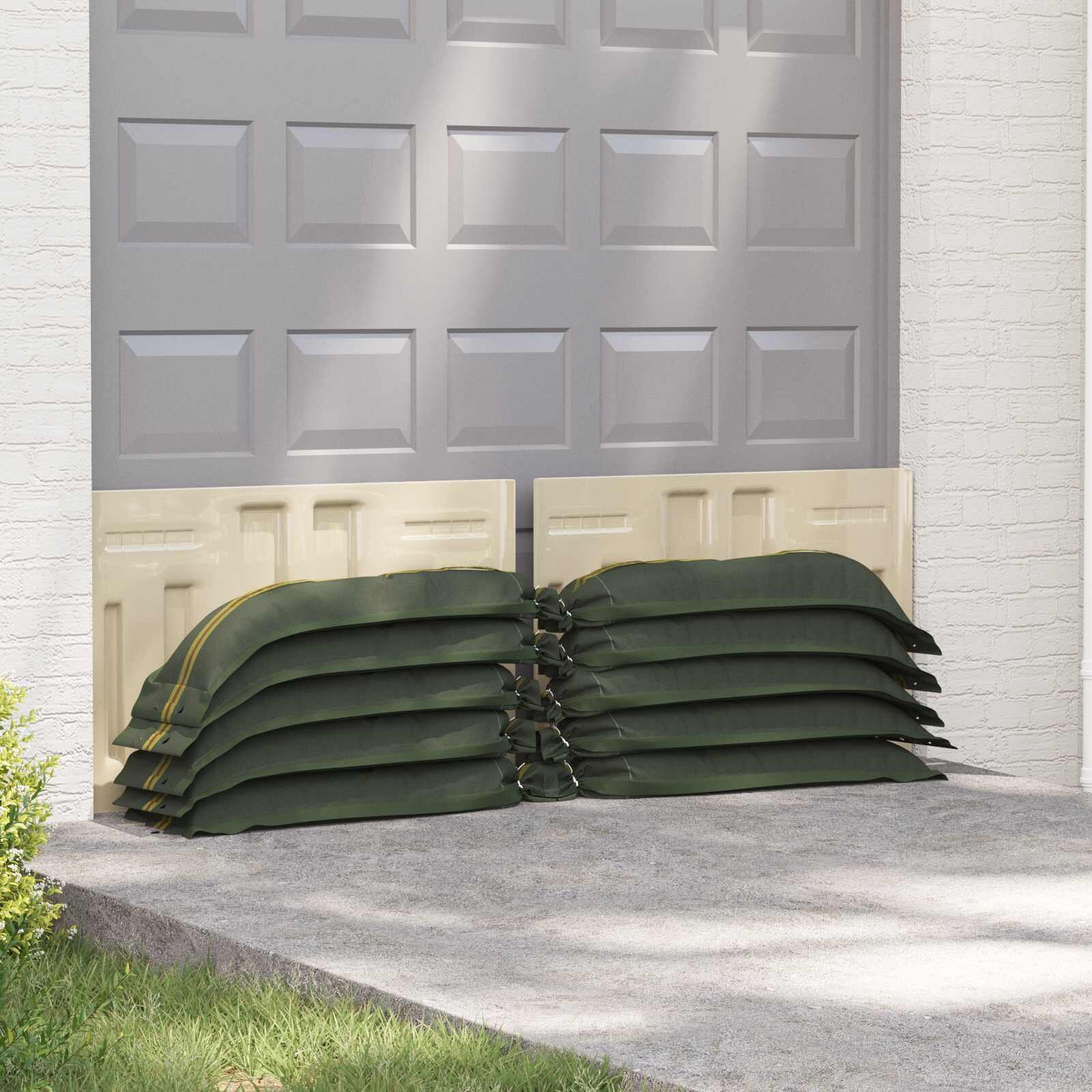 vidaXL Торби с пясък 25 бр. Тъмен зелен 120 x 27 см HDPE