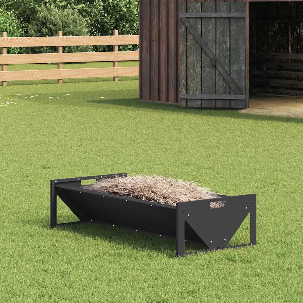 vidaXL Тръба за хранене на добитък Черно 108 x 50 x 28 см 10 kg