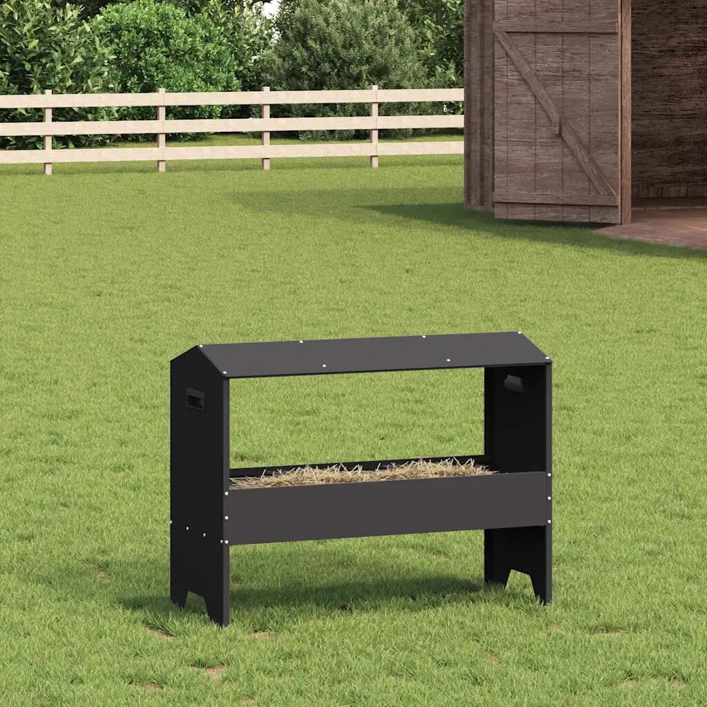 vidaXL Тръба за хранене на добитък Черно 79 x 35 x 62 см 15 kg